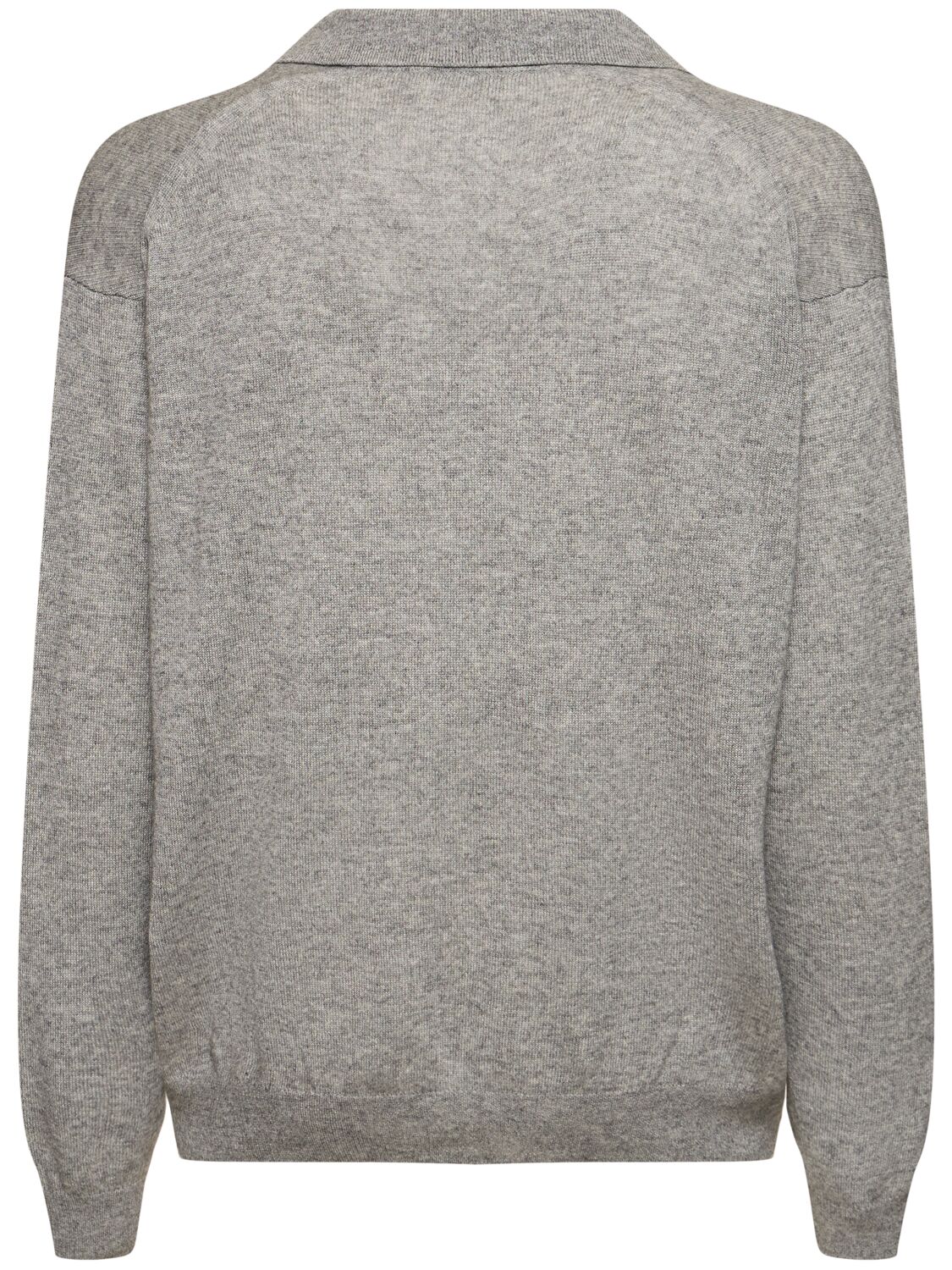 Shop Auralee Silk & Cashmere Knit Polo In Grey