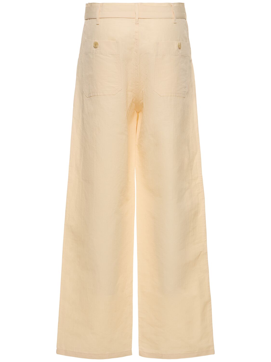 Shop Auralee Linen & Cotton Straight Pants In Ecru