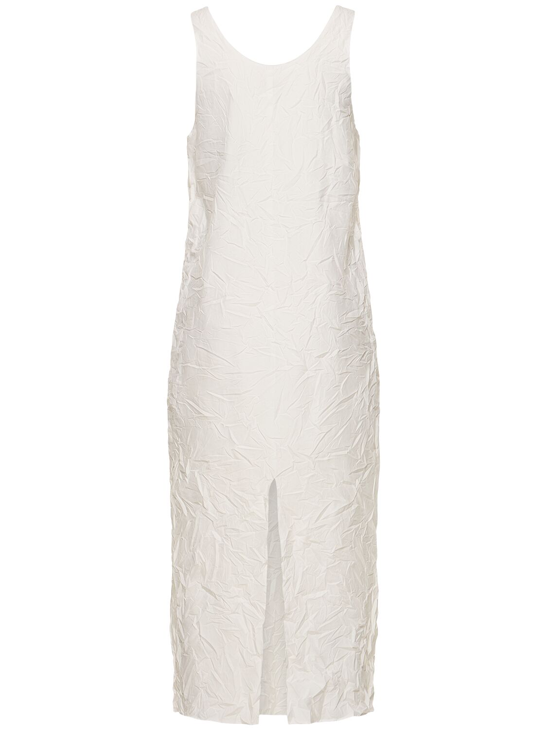 Shop Auralee Wrinkled Cotton Twill Maxi Dress In White