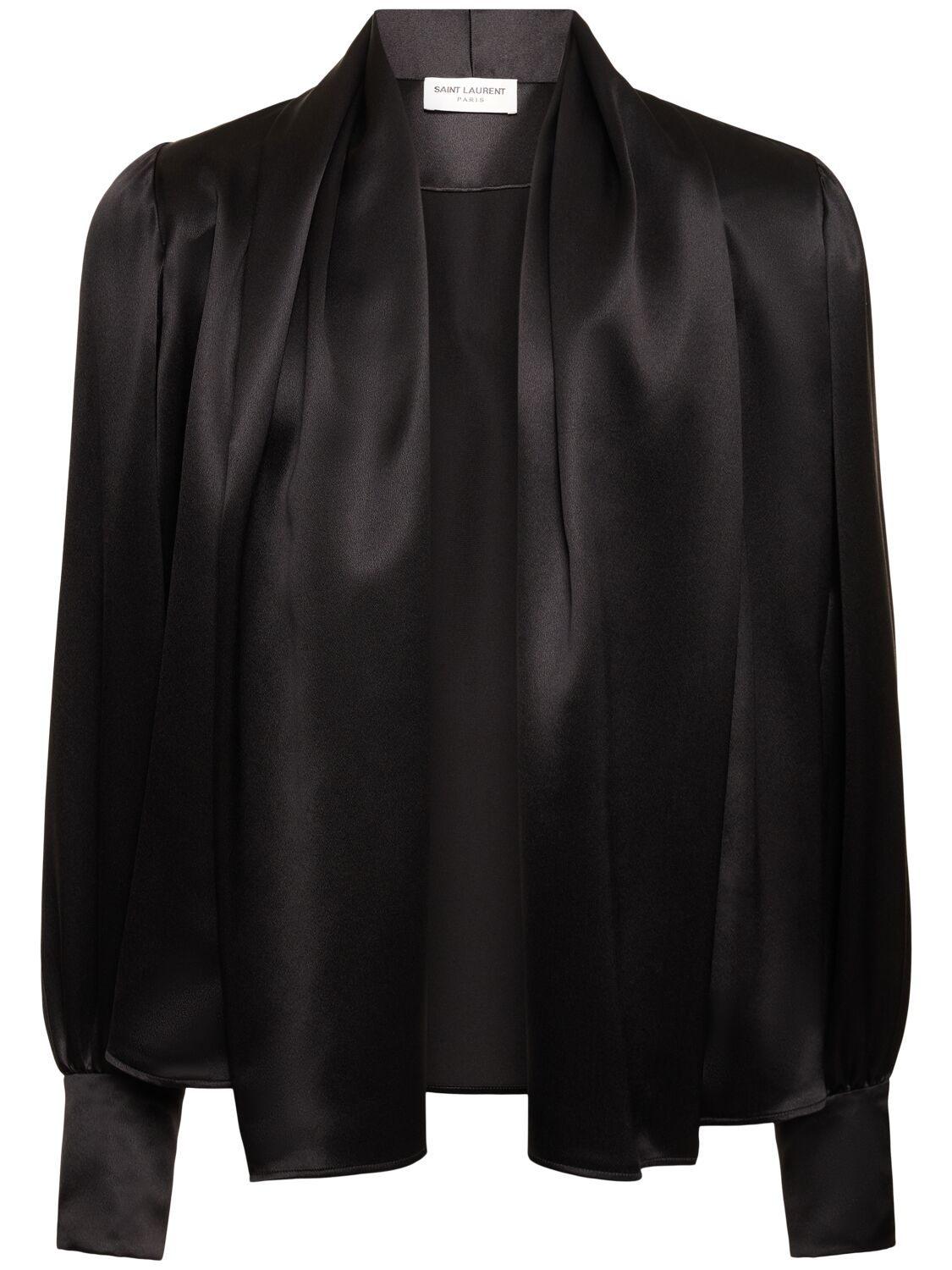 Saint Laurent Fluid Silk Shirt In Black