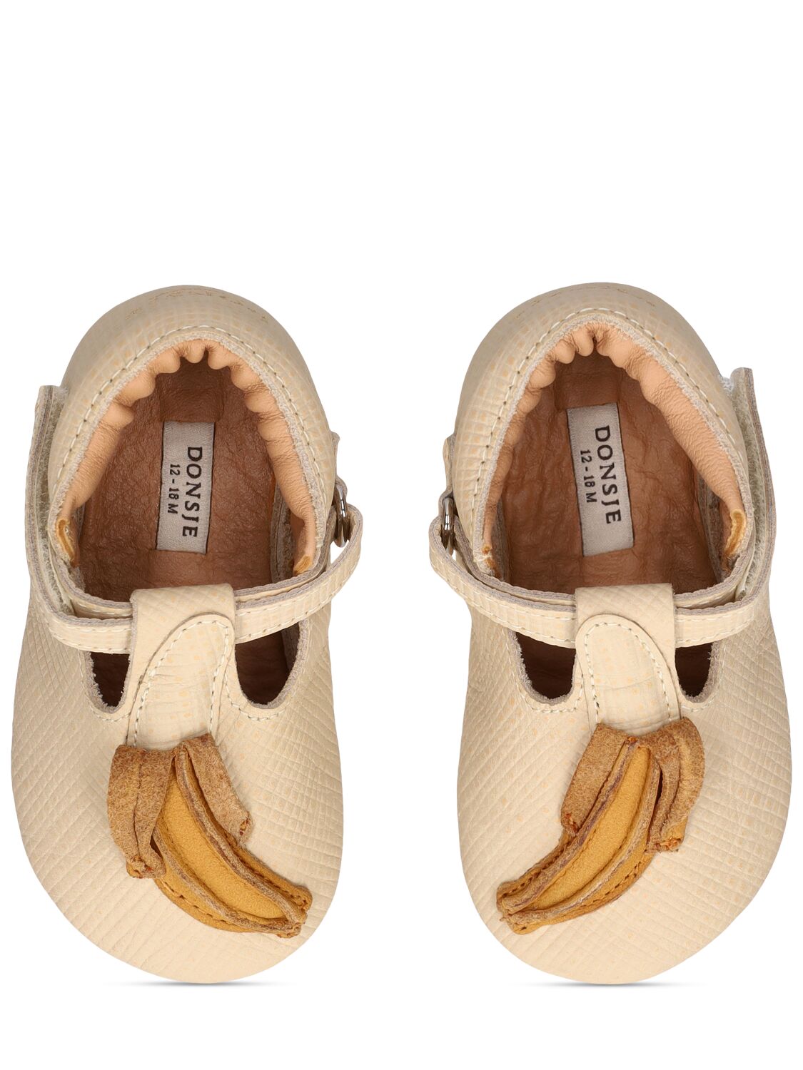 Shop Donsje Banana Leather Pre-walker Shoes In Beige