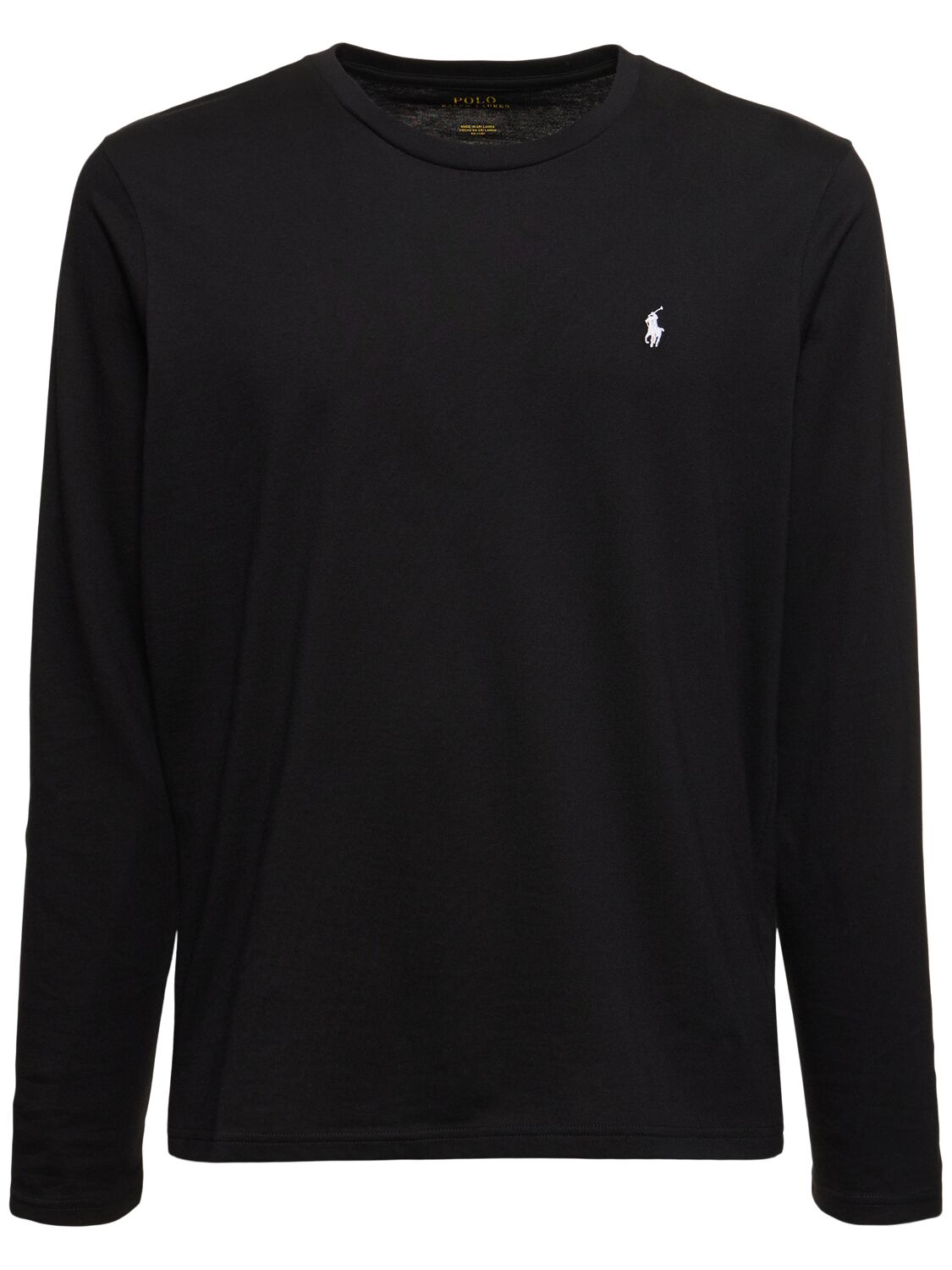 Polo Ralph Lauren Long Sleeve Crewneck T-shirt In Black