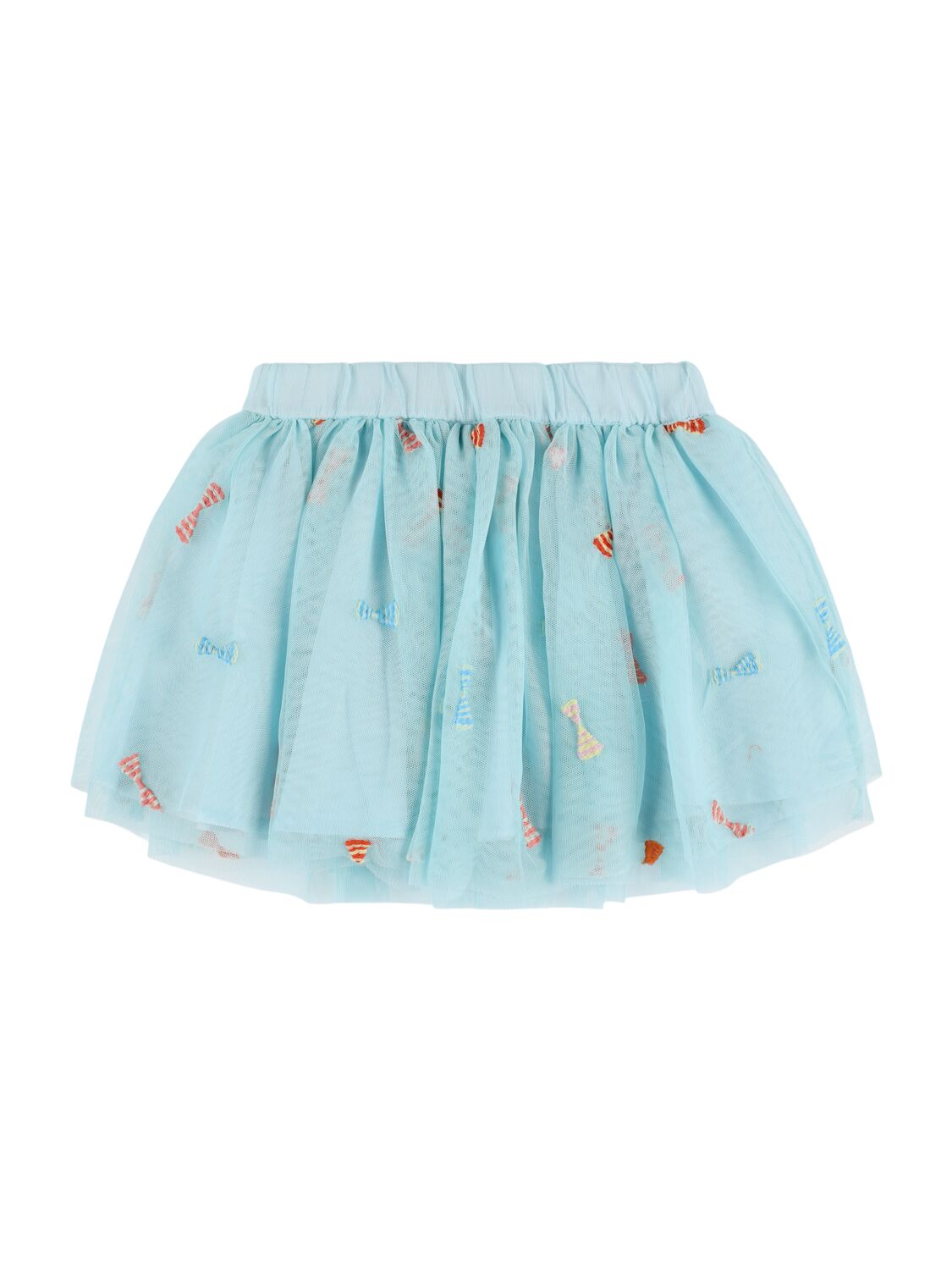 Stella Mccartney Kids' Recycled Tulle Skirt W/bows In Light Blue