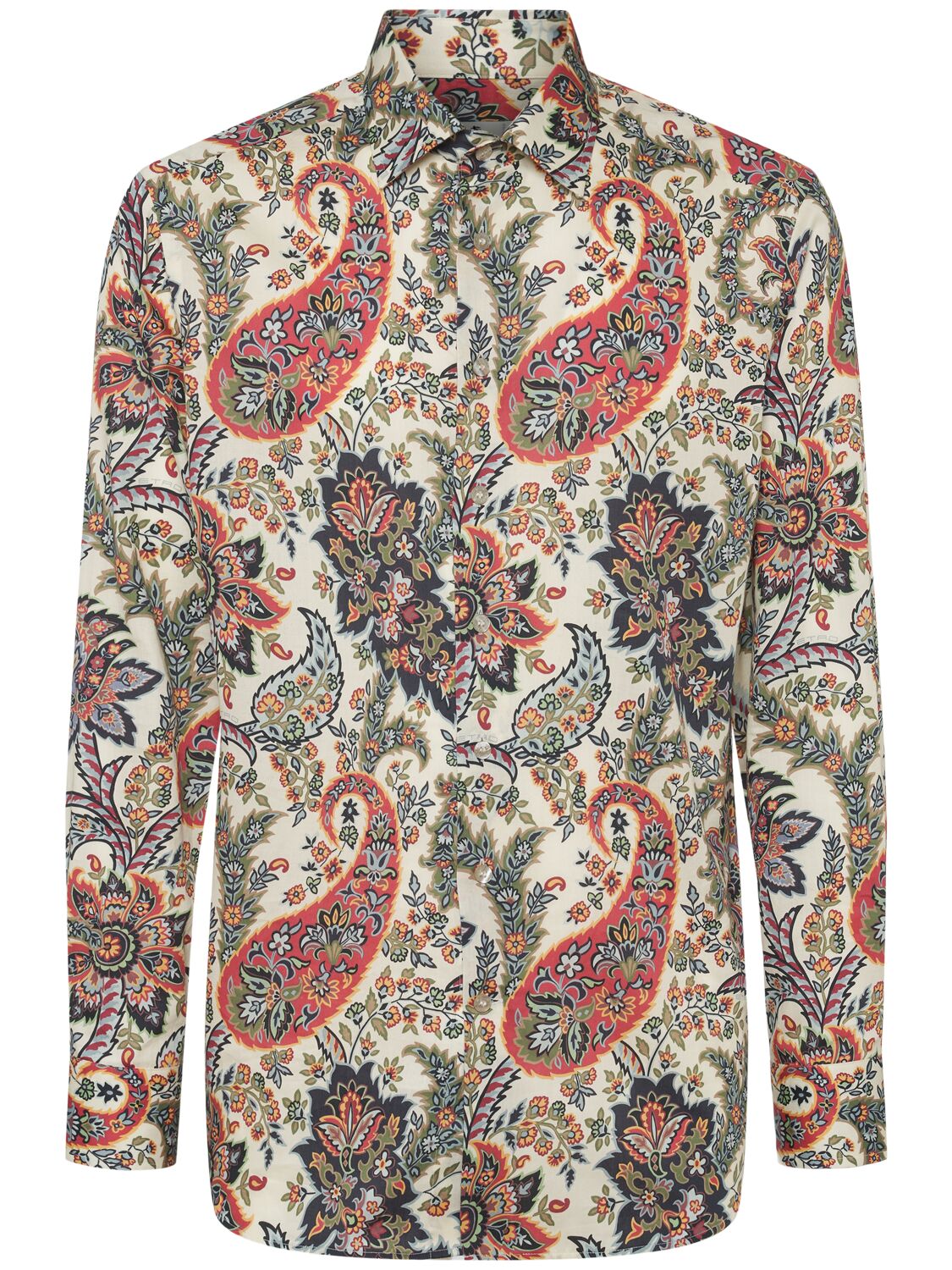 Shop Etro Printed Cotton Shirt In Multicolor