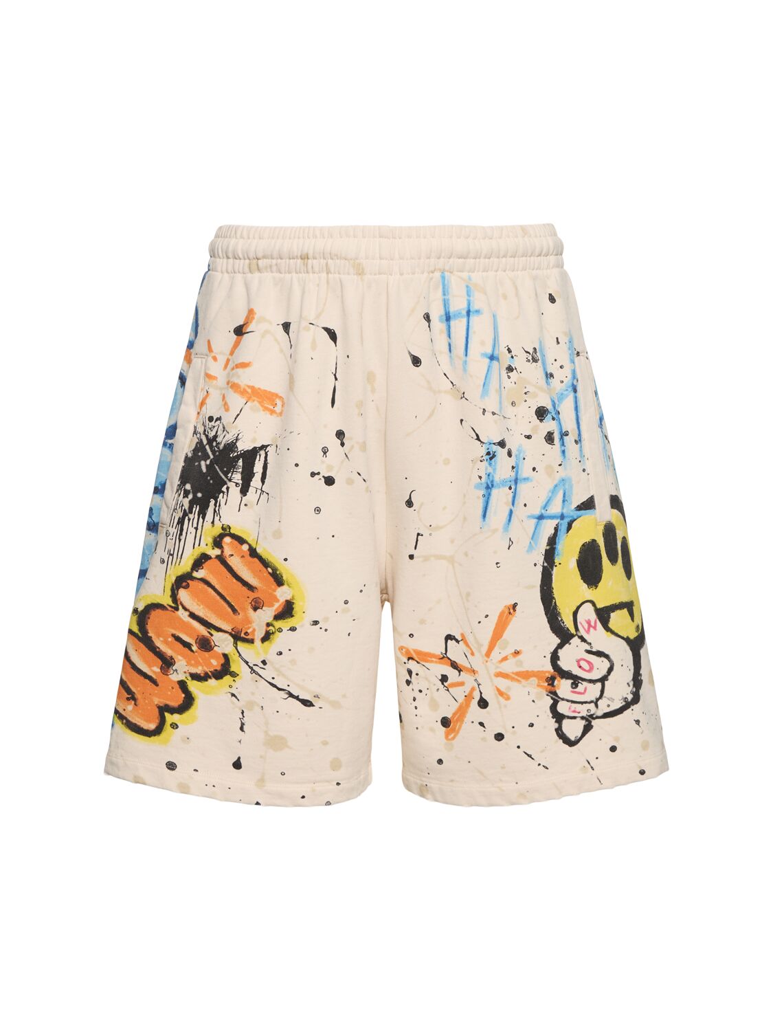 Barrow Printed Sweat Shorts In Neutral