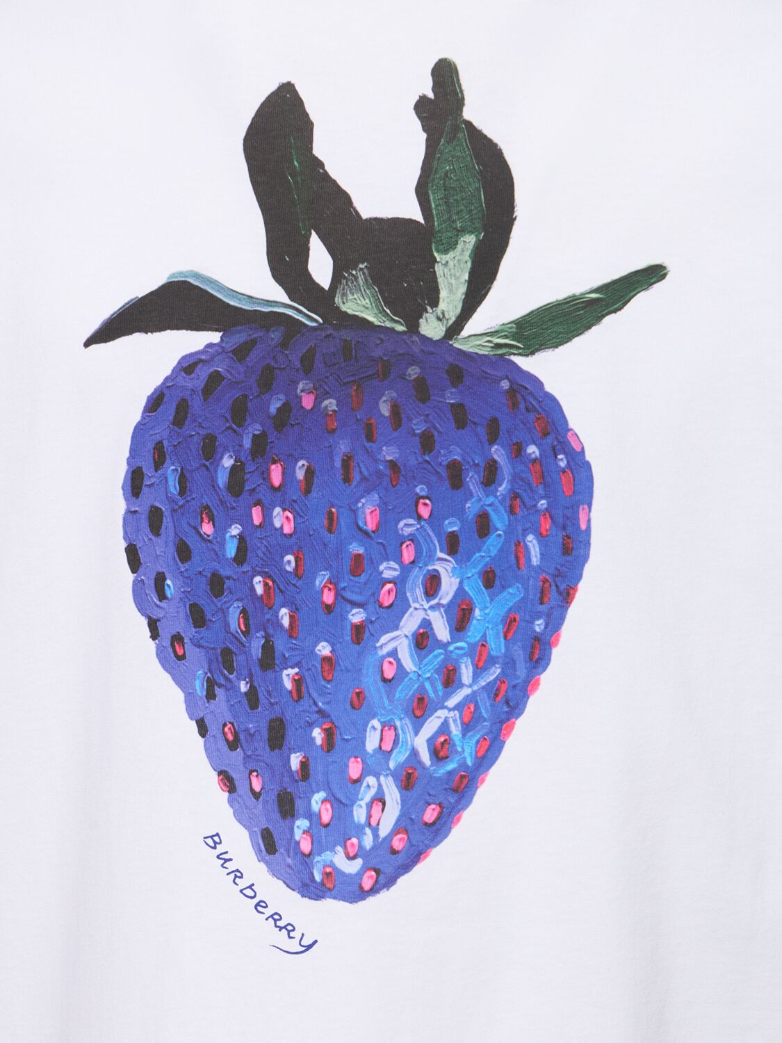 Shop Burberry Fruit Printed Cotton T-shirt In White