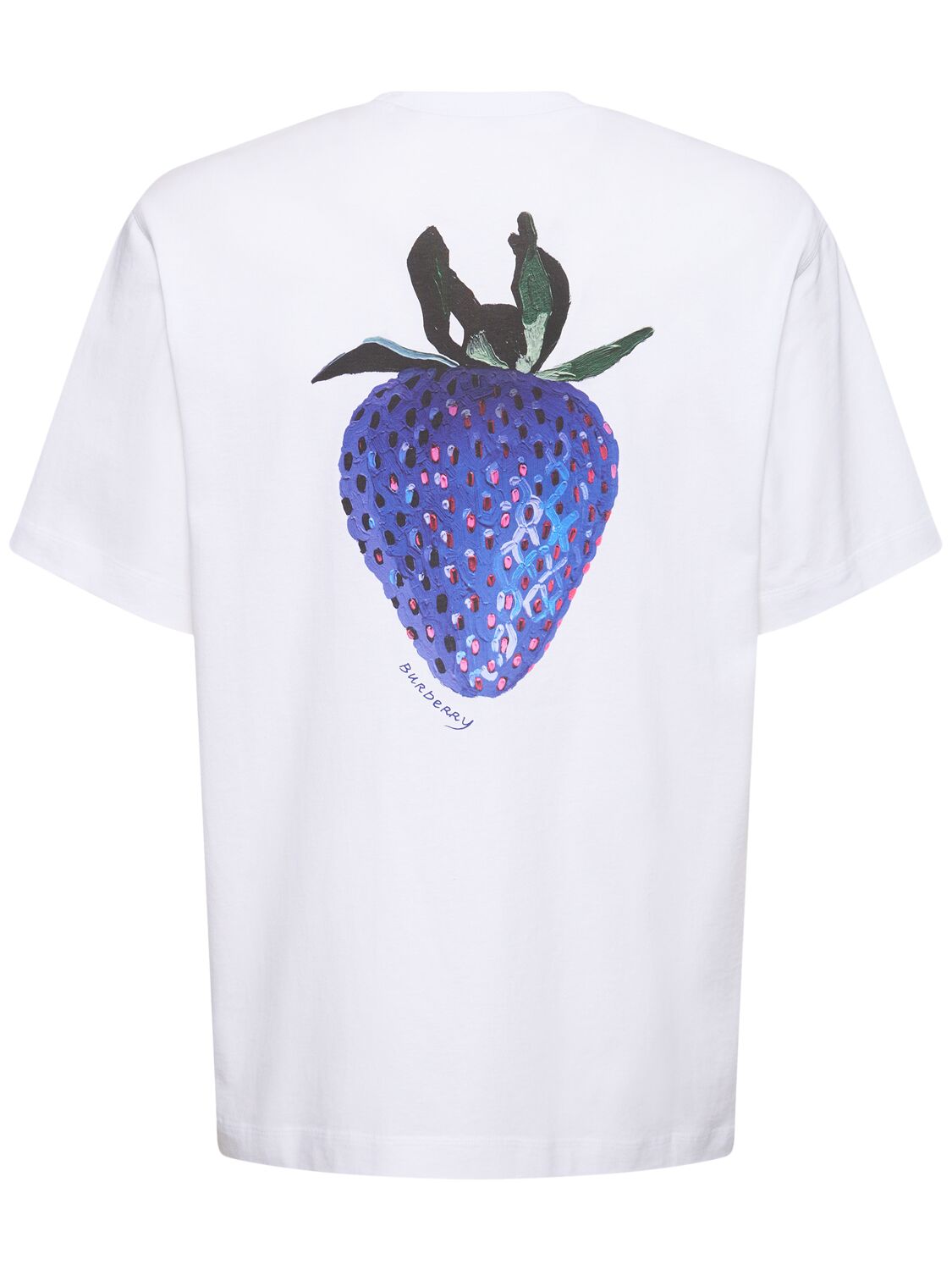 Shop Burberry Fruit Printed Cotton T-shirt In White