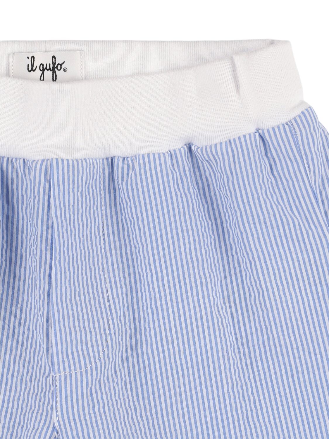 Shop Il Gufo Cotton Jersey T-shirt & Seersucker Short In White,blue