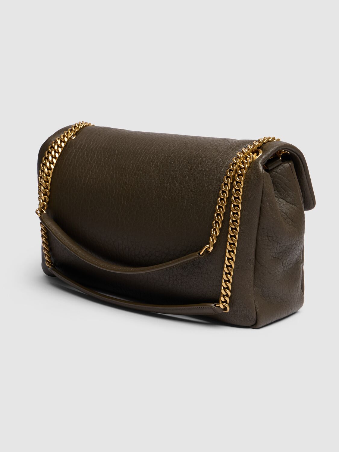 Shop Saint Laurent Large Calypso Leather Shoulder Bag In Light Musk