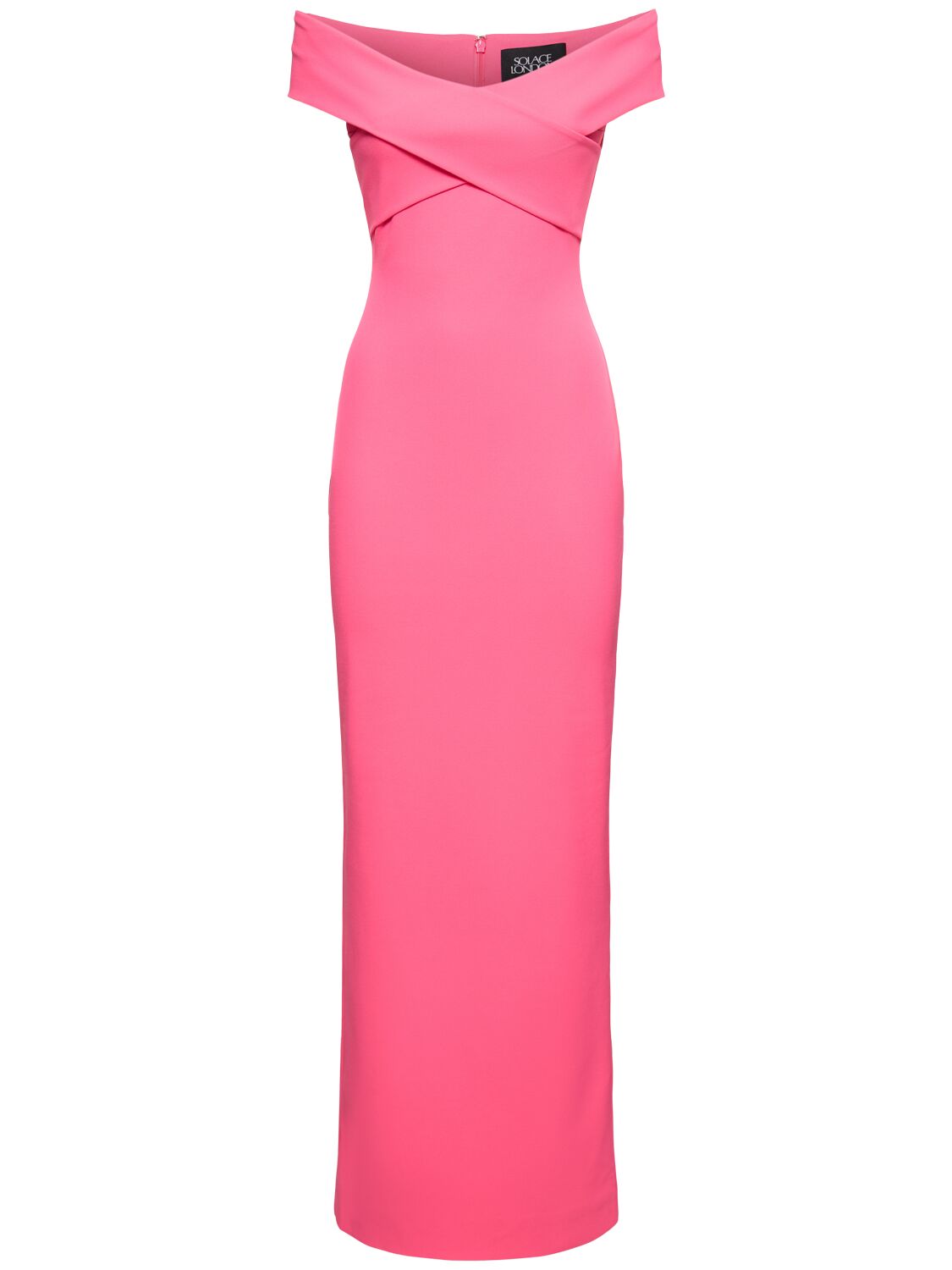 Solace London Inex Crepe Knit Midi Dress In Pink