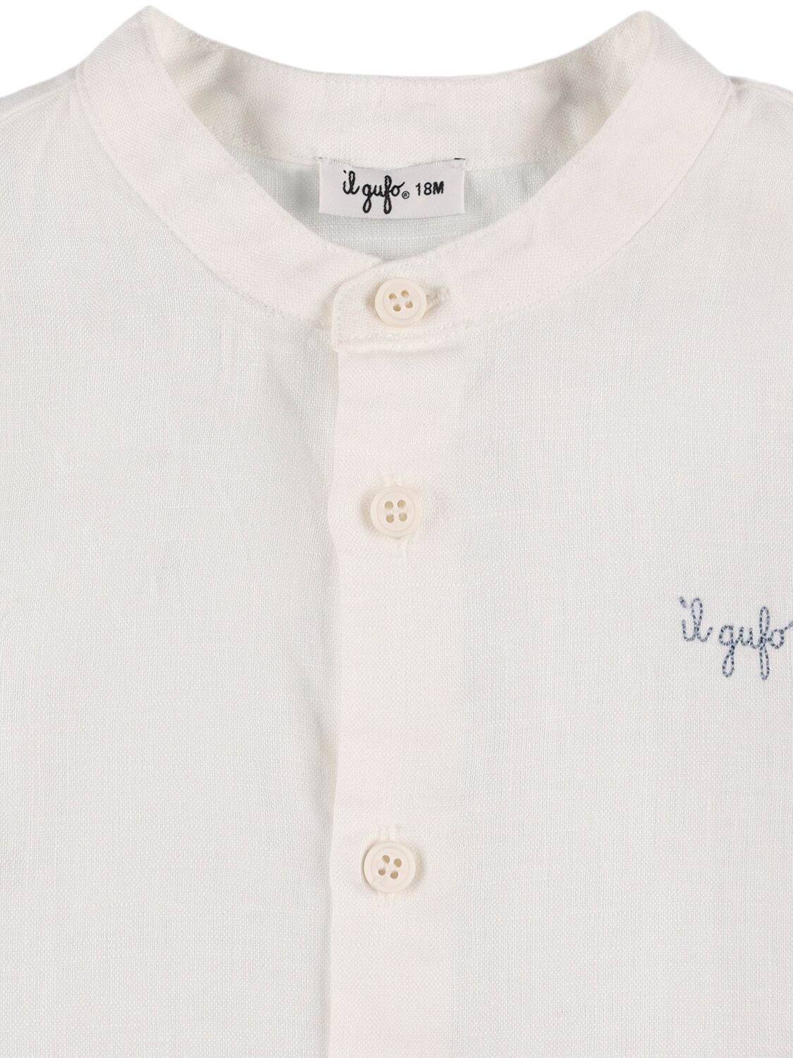 Shop Il Gufo Linen Shirt & Madras Shorts In White