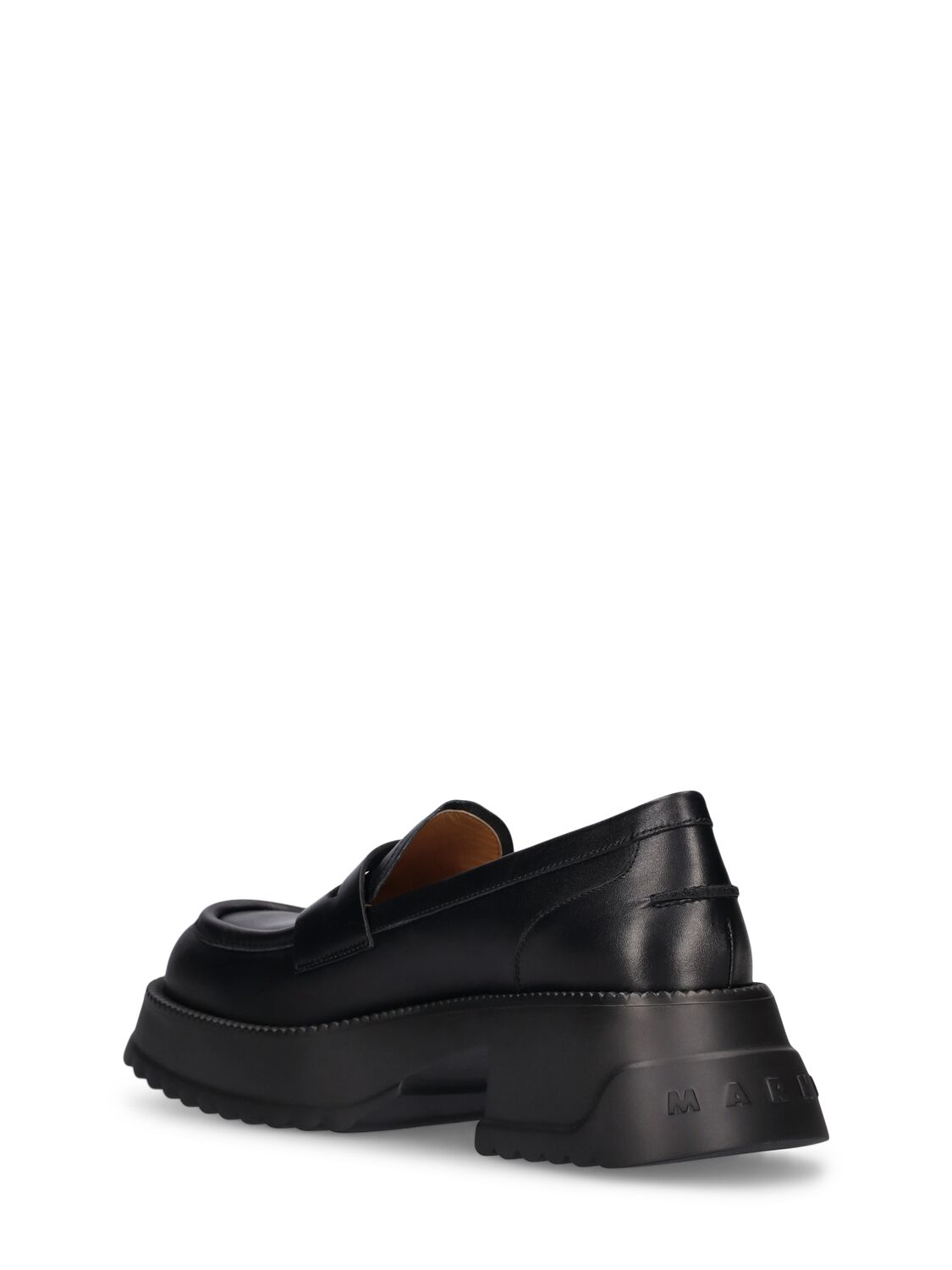 Shop Marni 50mm Leather Loafers In Black