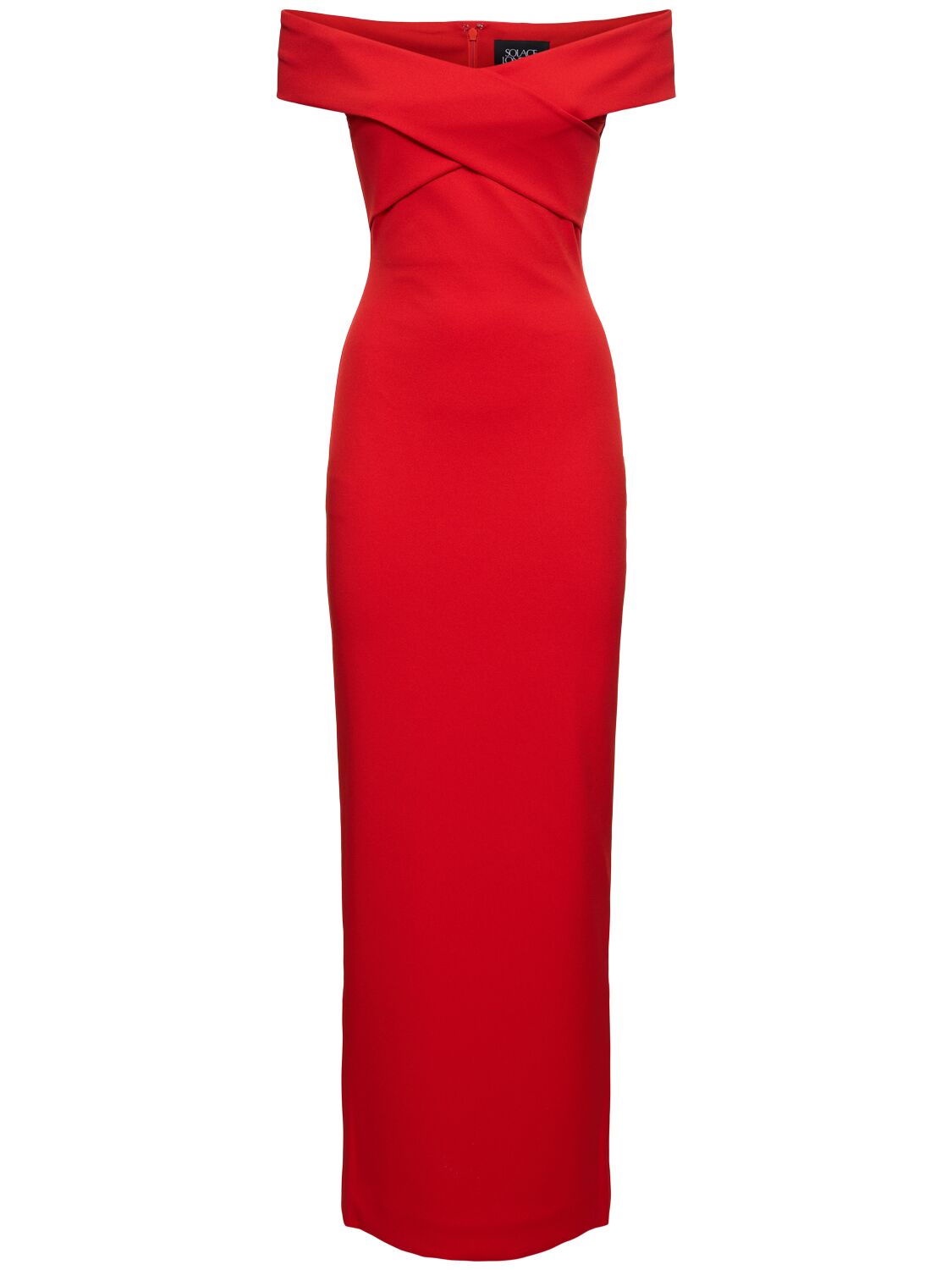 Solace London Inex Crepe Knit Midi Dress In Red