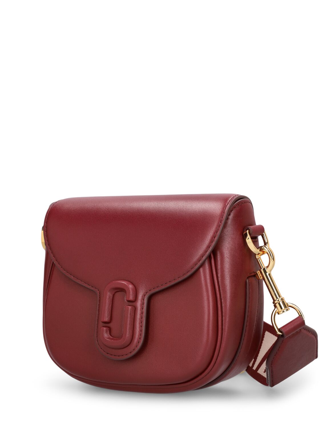 Shop Marc Jacobs The Small J Marc Leather Saddle Bag In Red