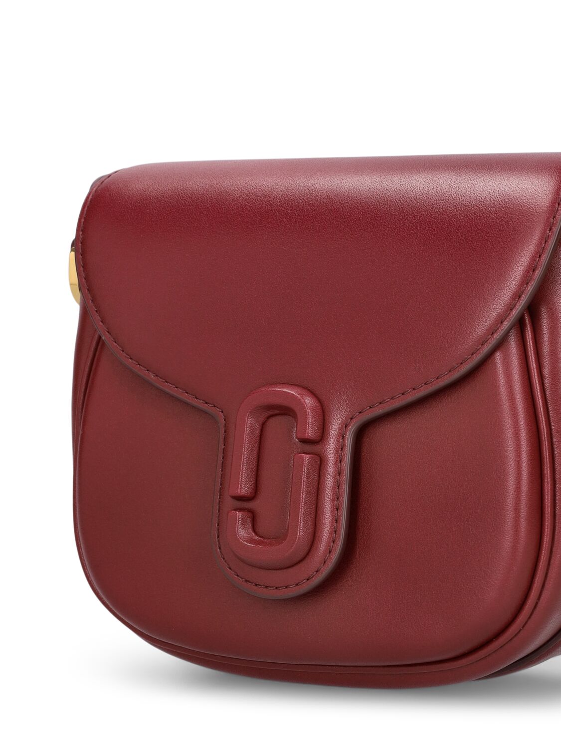 Shop Marc Jacobs The Small J Marc Leather Saddle Bag In Red