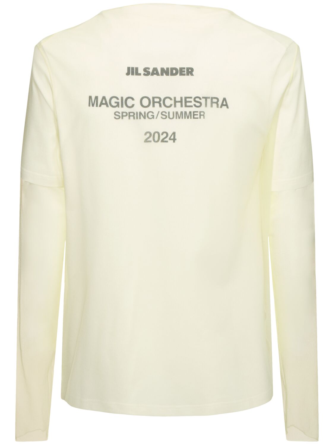 Shop Jil Sander Logo Printed Long Sleeve Shirt In Pistacchio Cream