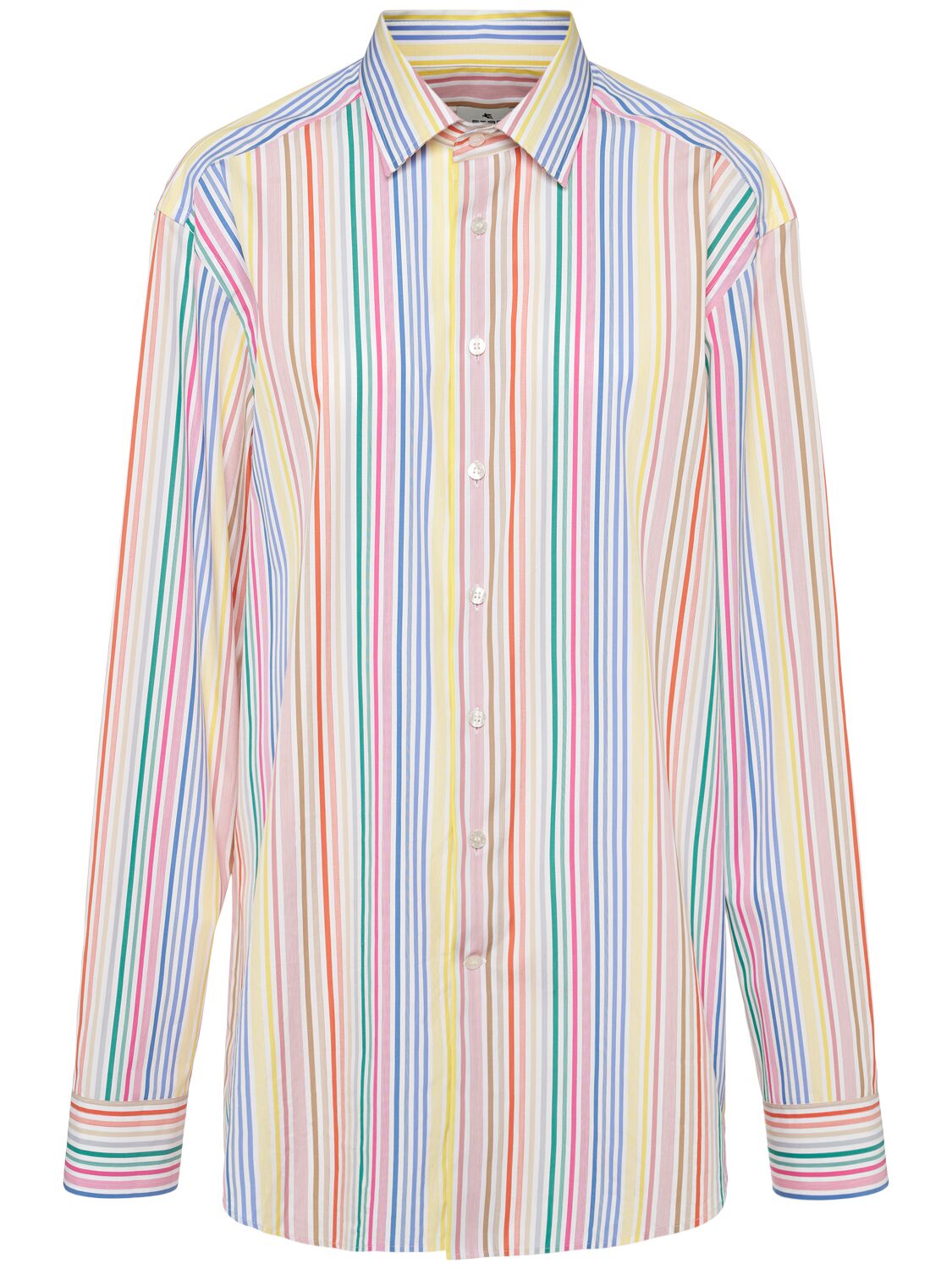 Etro Striped Poplin Shirt In Multi