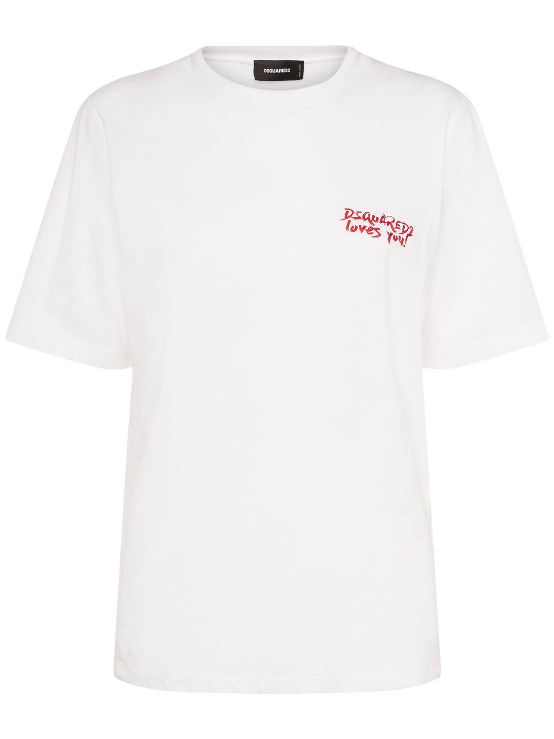 Dsquared2 Logo Cotton Jersey T-shirt In White
