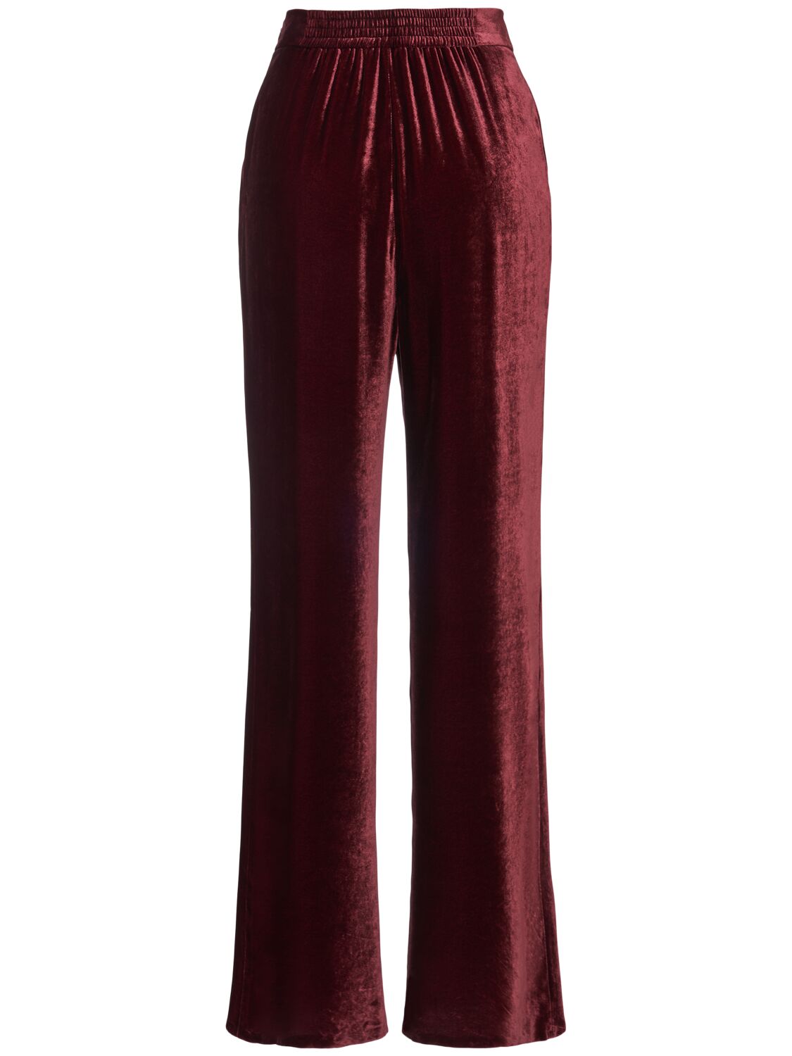 Shop Etro Velvet Straight Pants In 酒红色