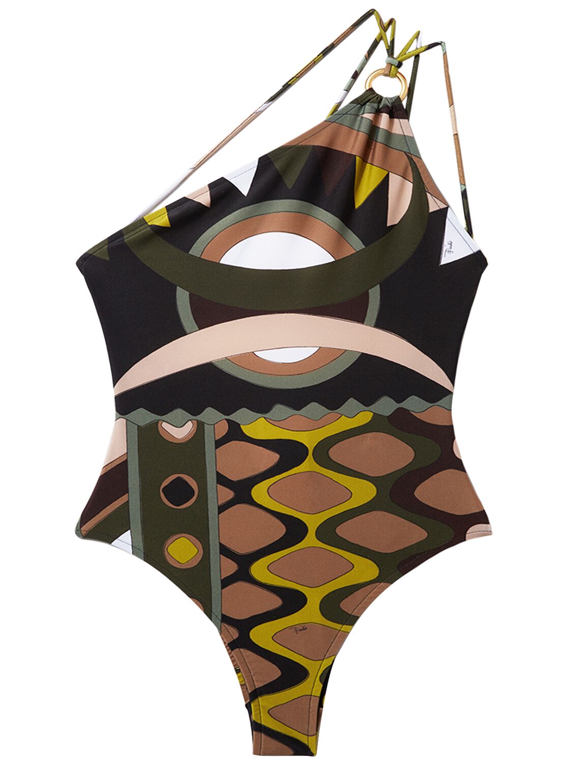 Pucci Printed Lycra One Piece Swimsuit In 绿色,多色