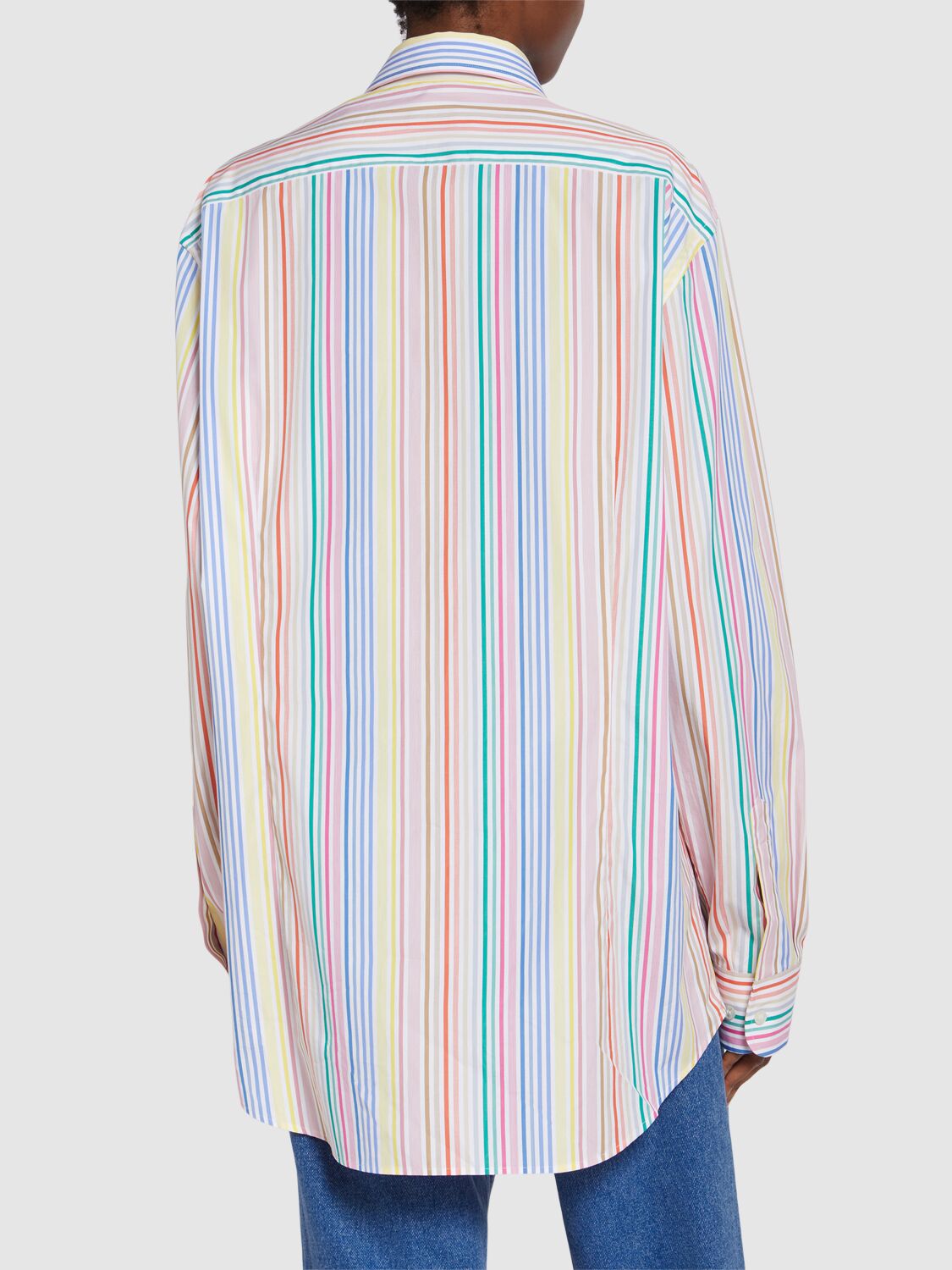 Shop Etro Striped Poplin Shirt In 多色