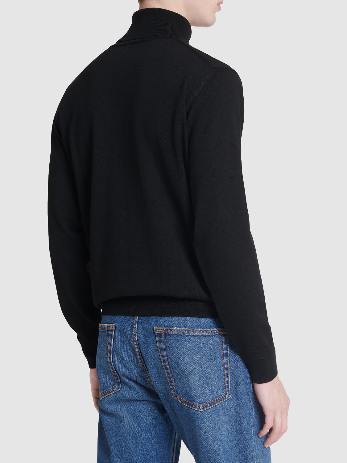 Shop Etro Wool Turtleneck Sweater In Black