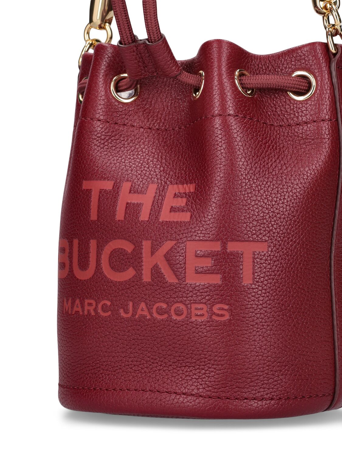 Shop Marc Jacobs The Bucket Leather Bag In Red