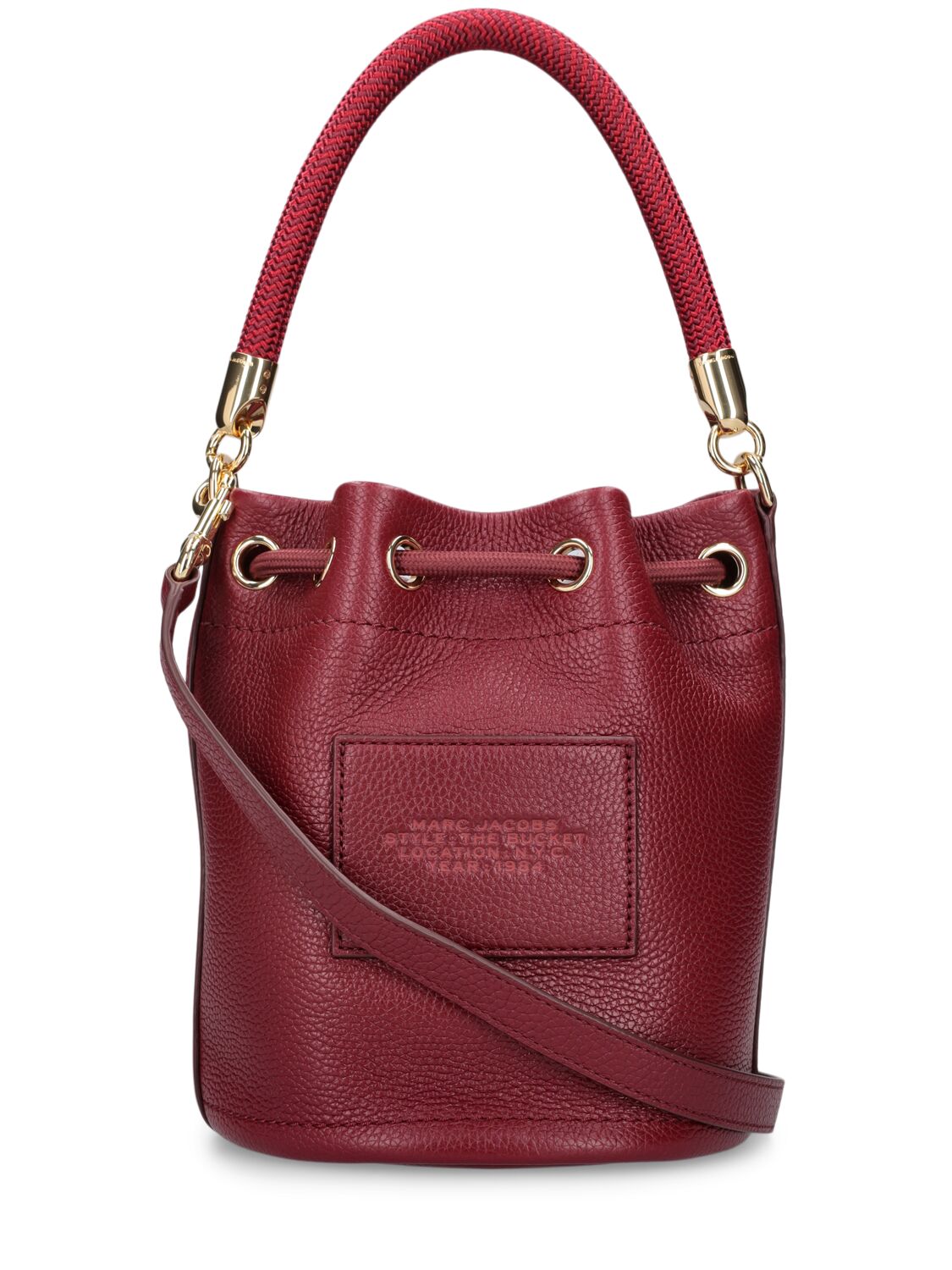 Shop Marc Jacobs The Bucket Leather Bag In Red