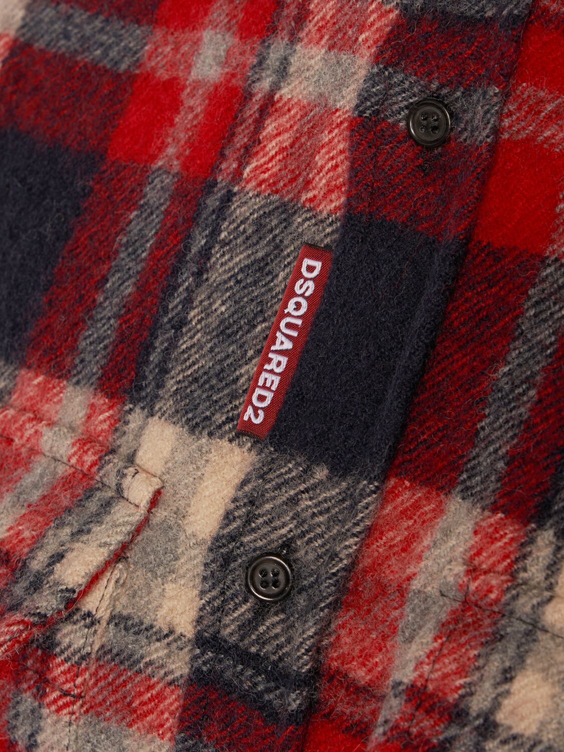 Shop Dsquared2 Checked Wool Shirt In Red/multi