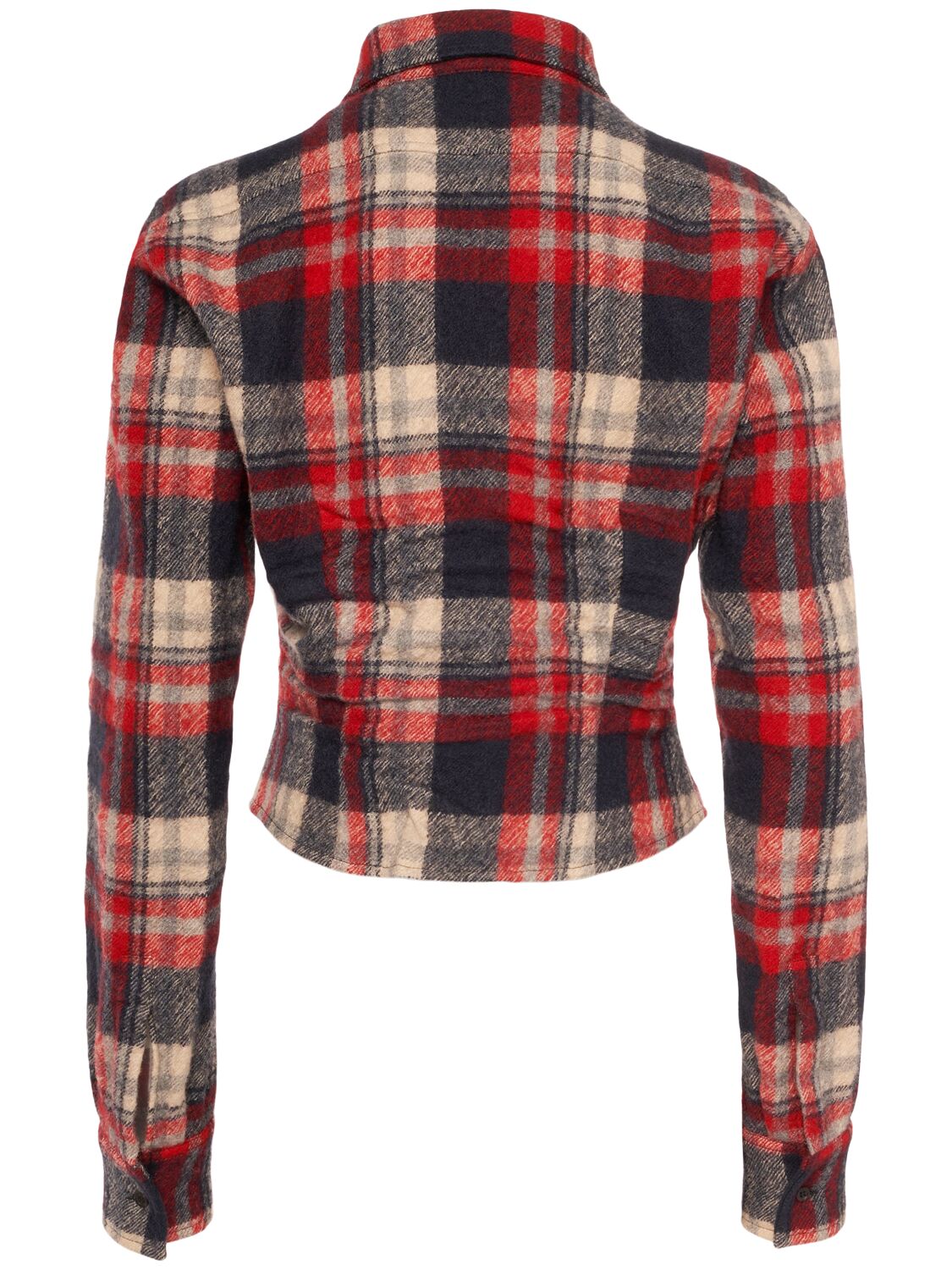 Shop Dsquared2 Checked Wool Shirt In Red/multi