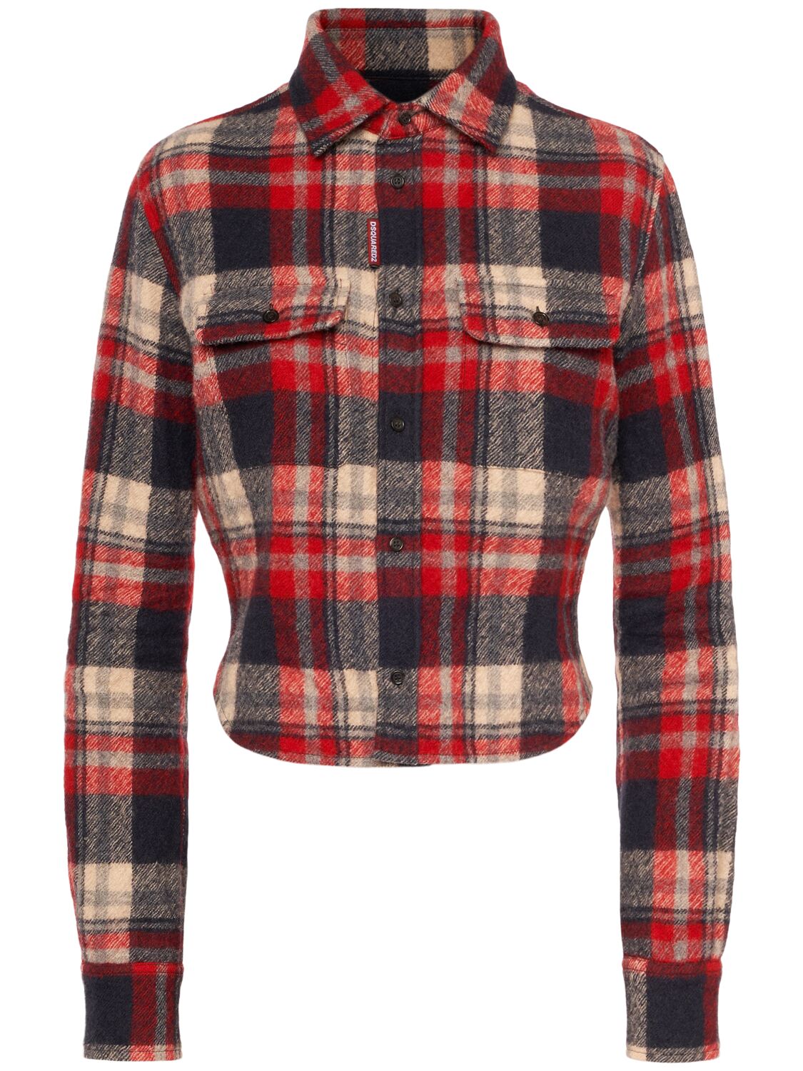 Dsquared2 Checked Wool Shirt In Red