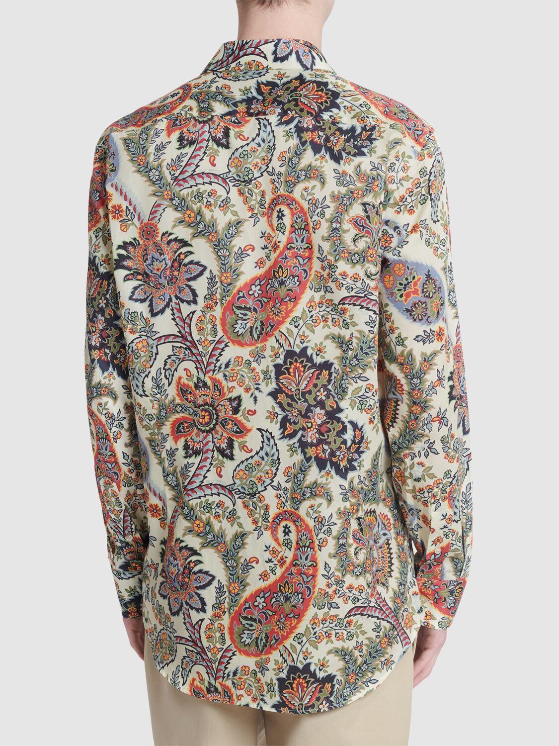 Shop Etro Printed Cotton Shirt In Multicolor