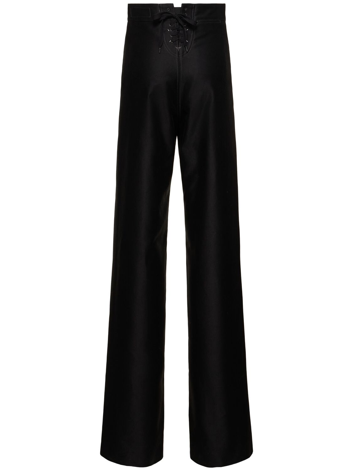 Shop Maison Margiela Cotton Satin Pants In Black