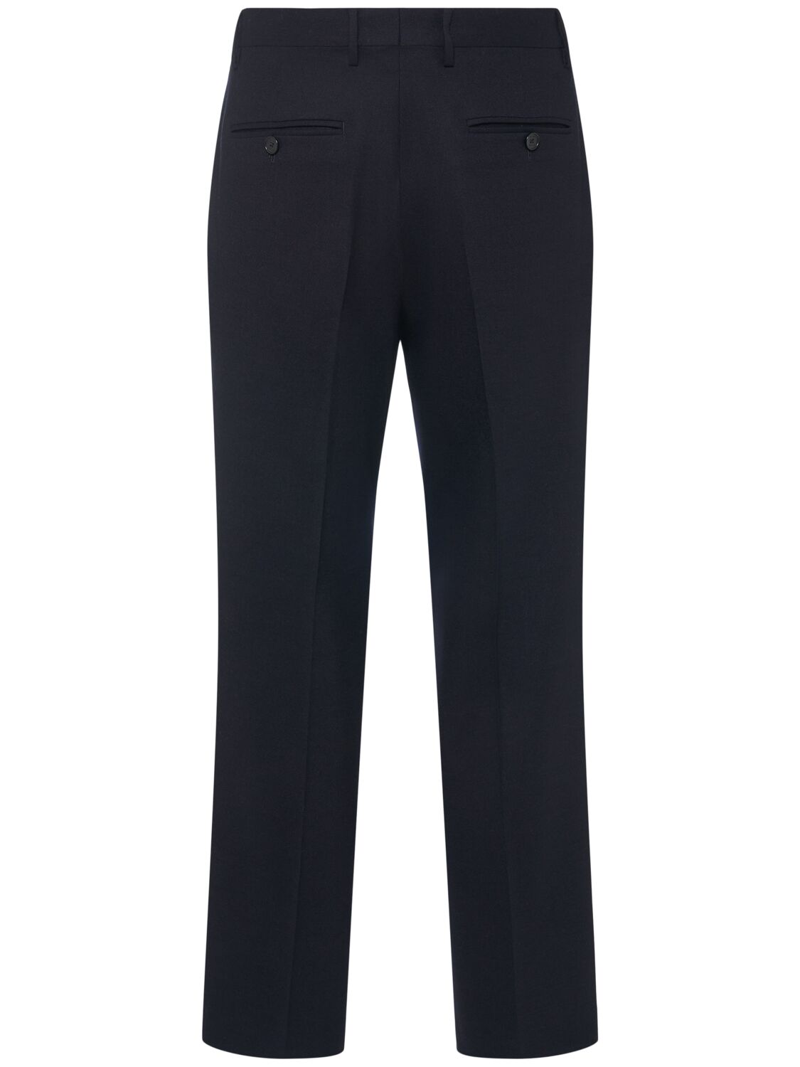 Shop Etro Wool Blend Single Pleat Pants In Navy