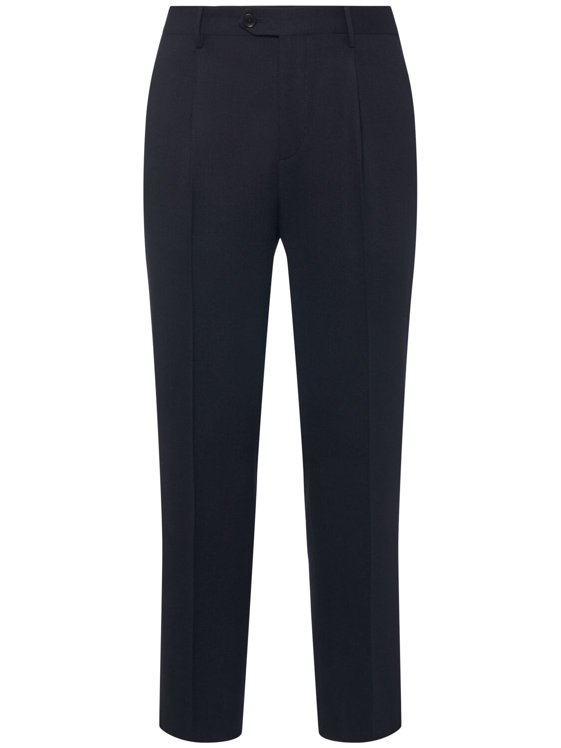 Etro Wool Blend Single Pleat Pants In Navy