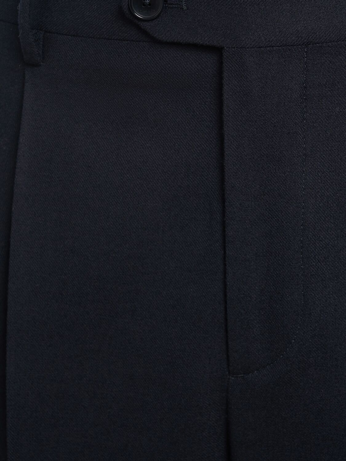 Shop Etro Wool Blend Single Pleat Pants In Navy