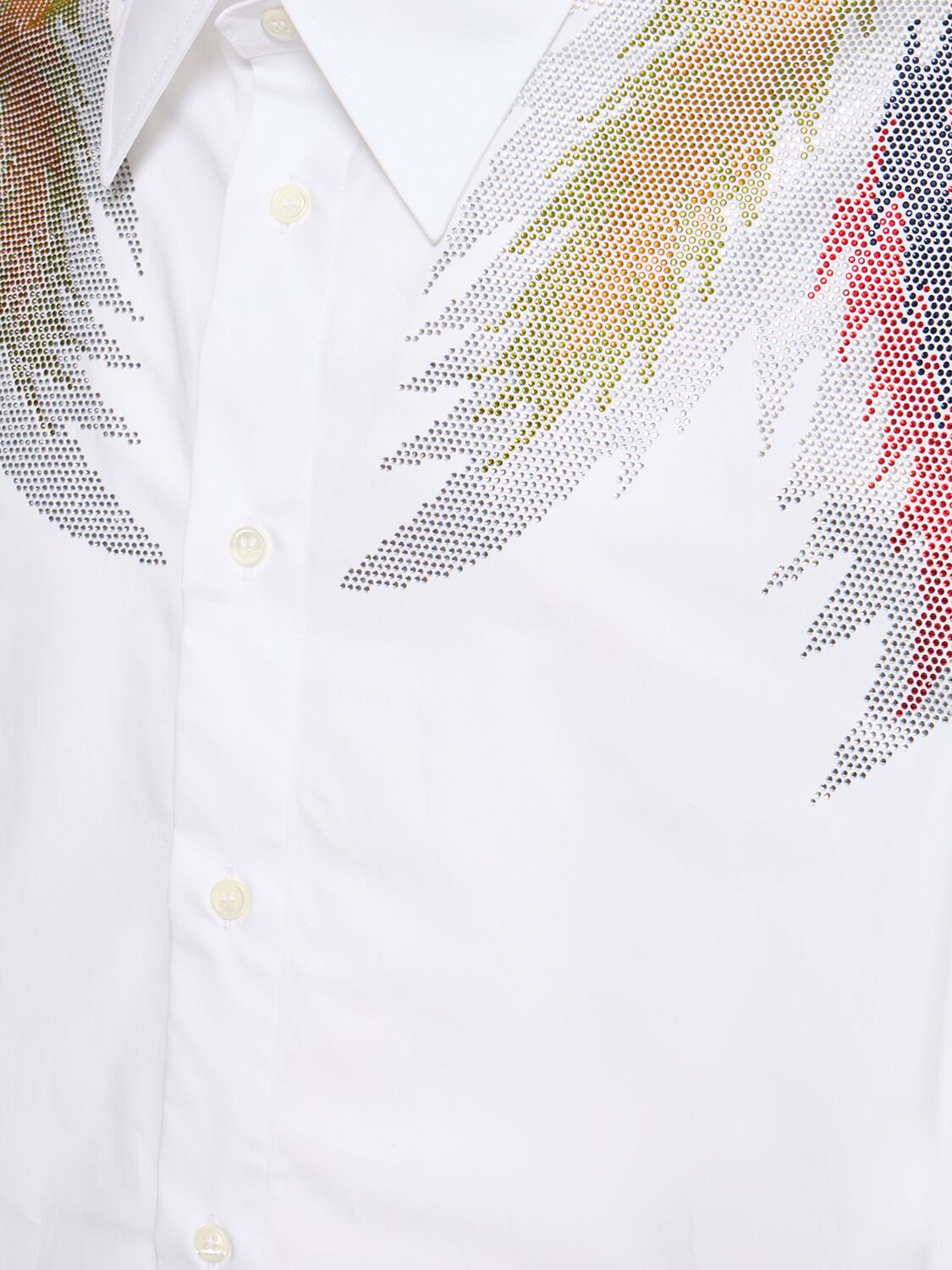 Shop Bluemarble Rhinestoned Stardust Cotton Poplin Shirt In White