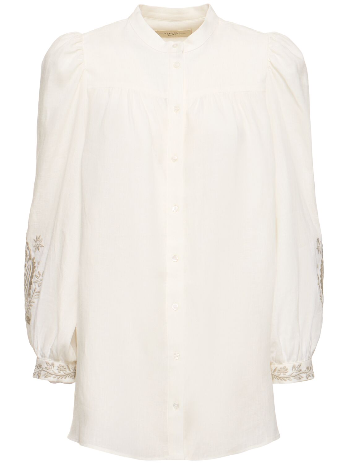 Image of Carnia Embroidered Linen Shirt