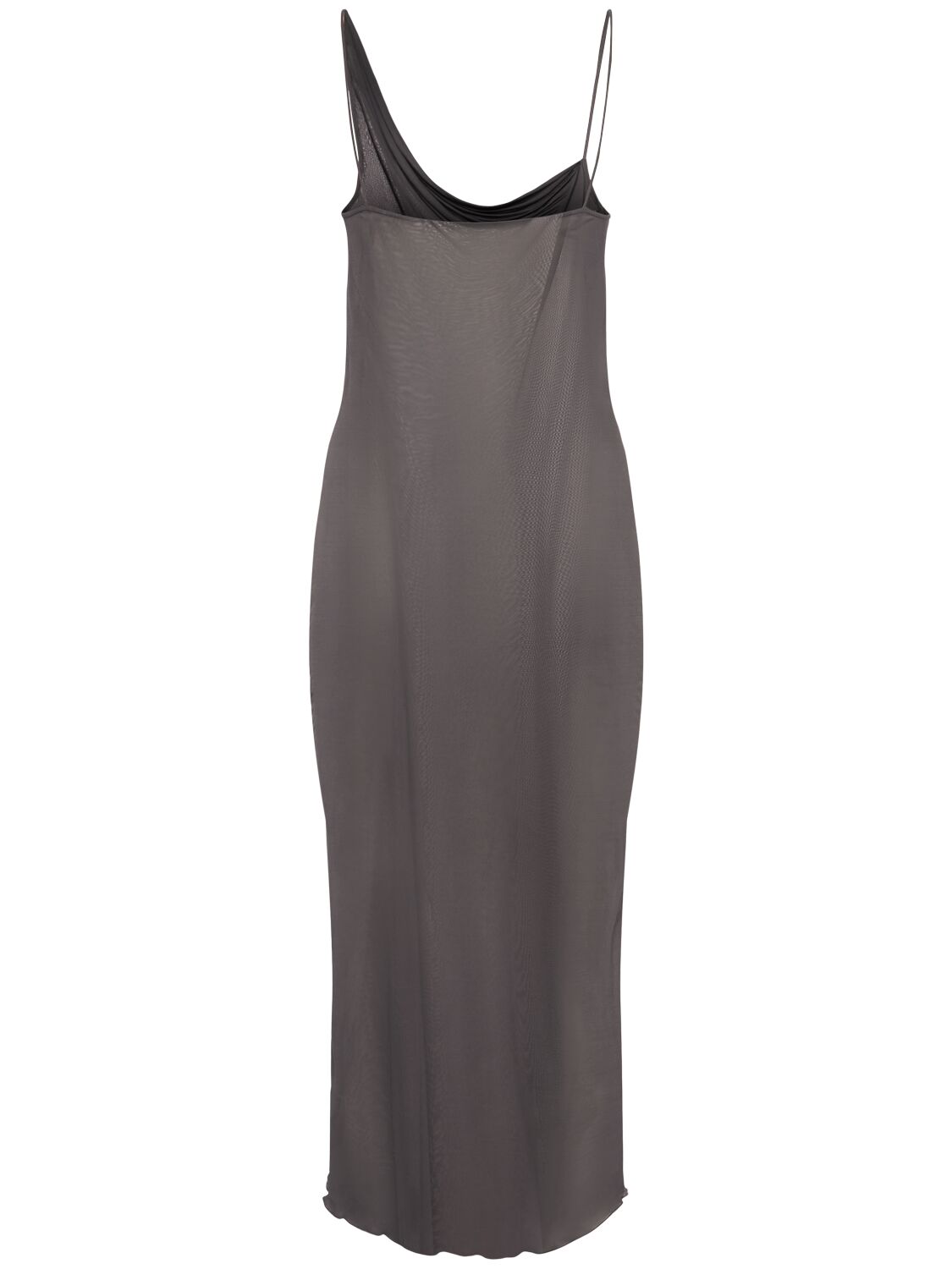 Shop Dsquared2 Sheer Jersey Midi Dress In Grey