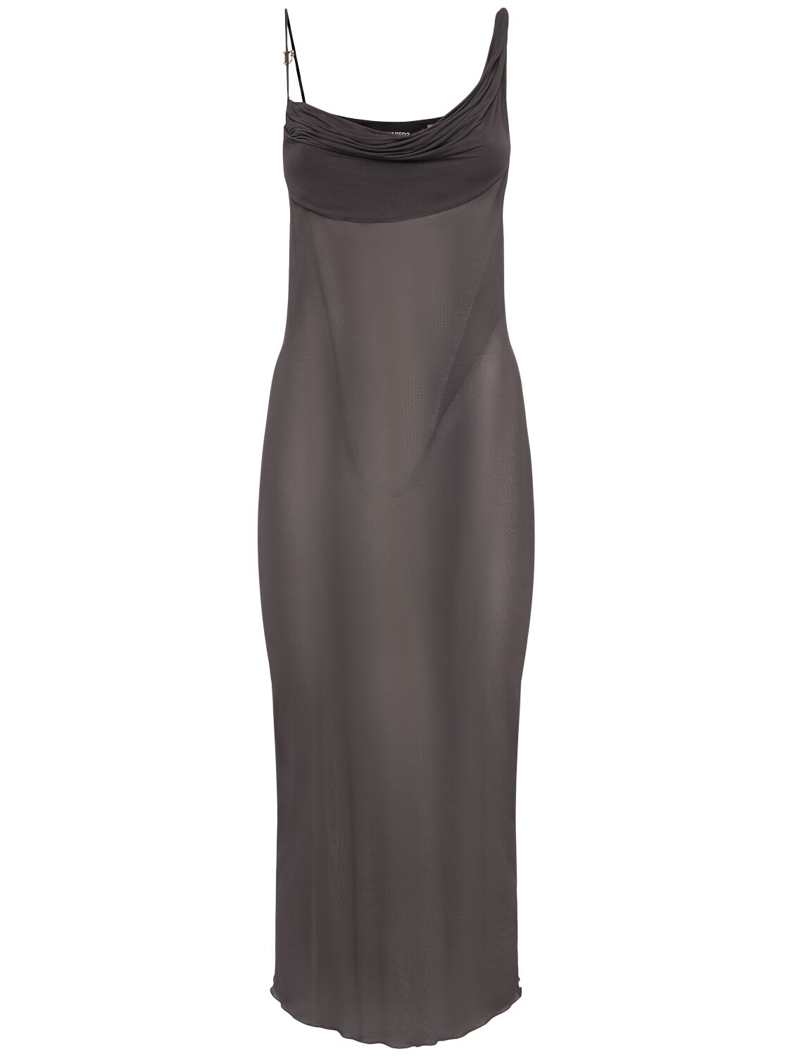 Dsquared2 Sheer Jersey Midi Dress In Grey