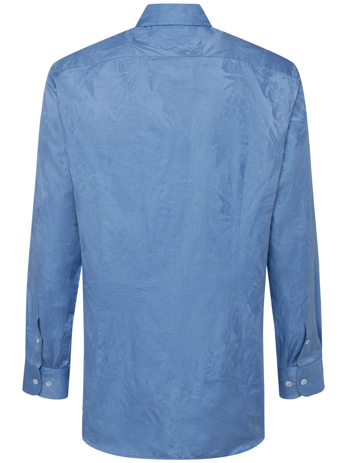 Shop Etro Cotton Jacquard Shirt In Blue