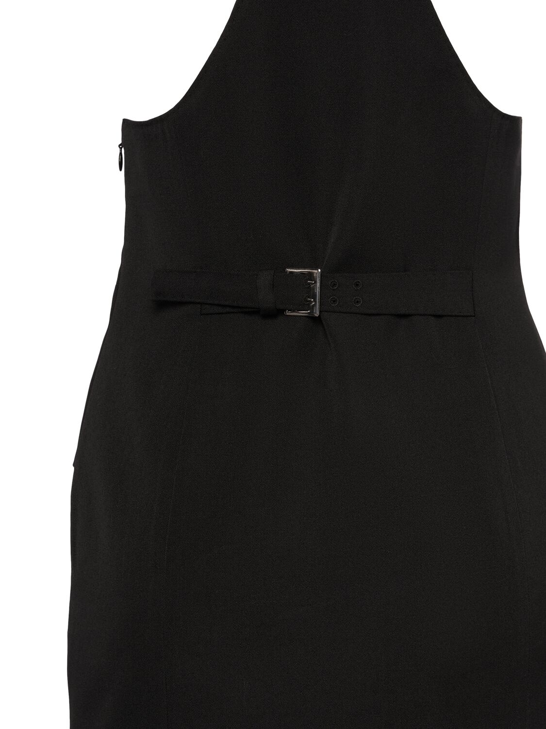 Shop Dsquared2 Stretch Wool Mini Vest Dress In Black