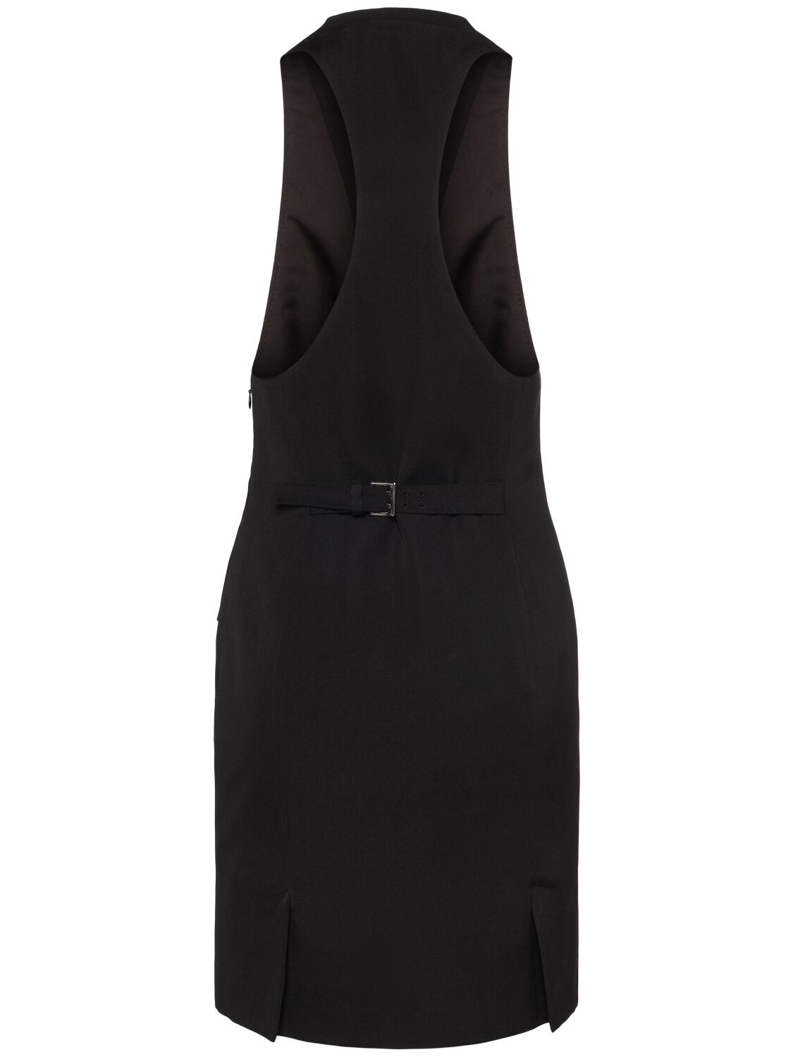 Shop Dsquared2 Stretch Wool Mini Vest Dress In Black