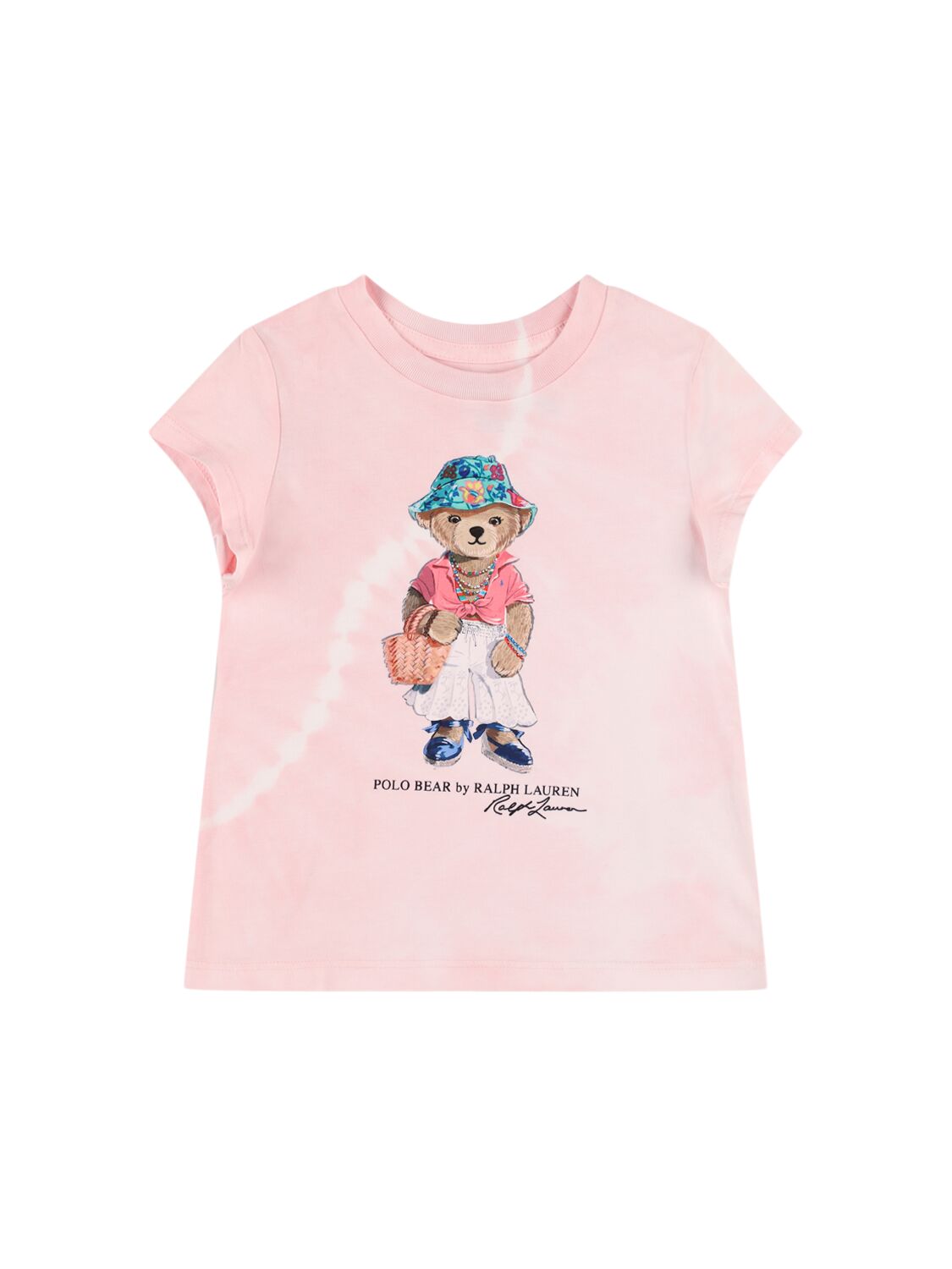 Ralph Lauren Kids' 印花棉质平纹针织t恤 In Pink