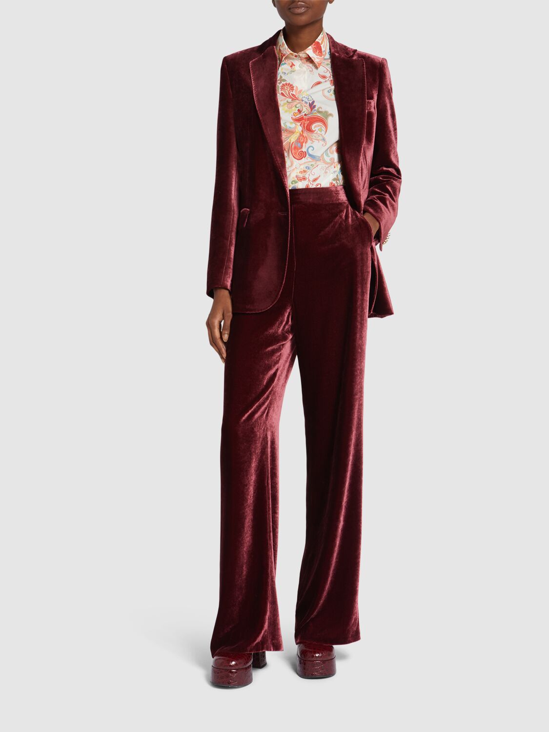 ETRO VELVET STRAIGHT PANTS 