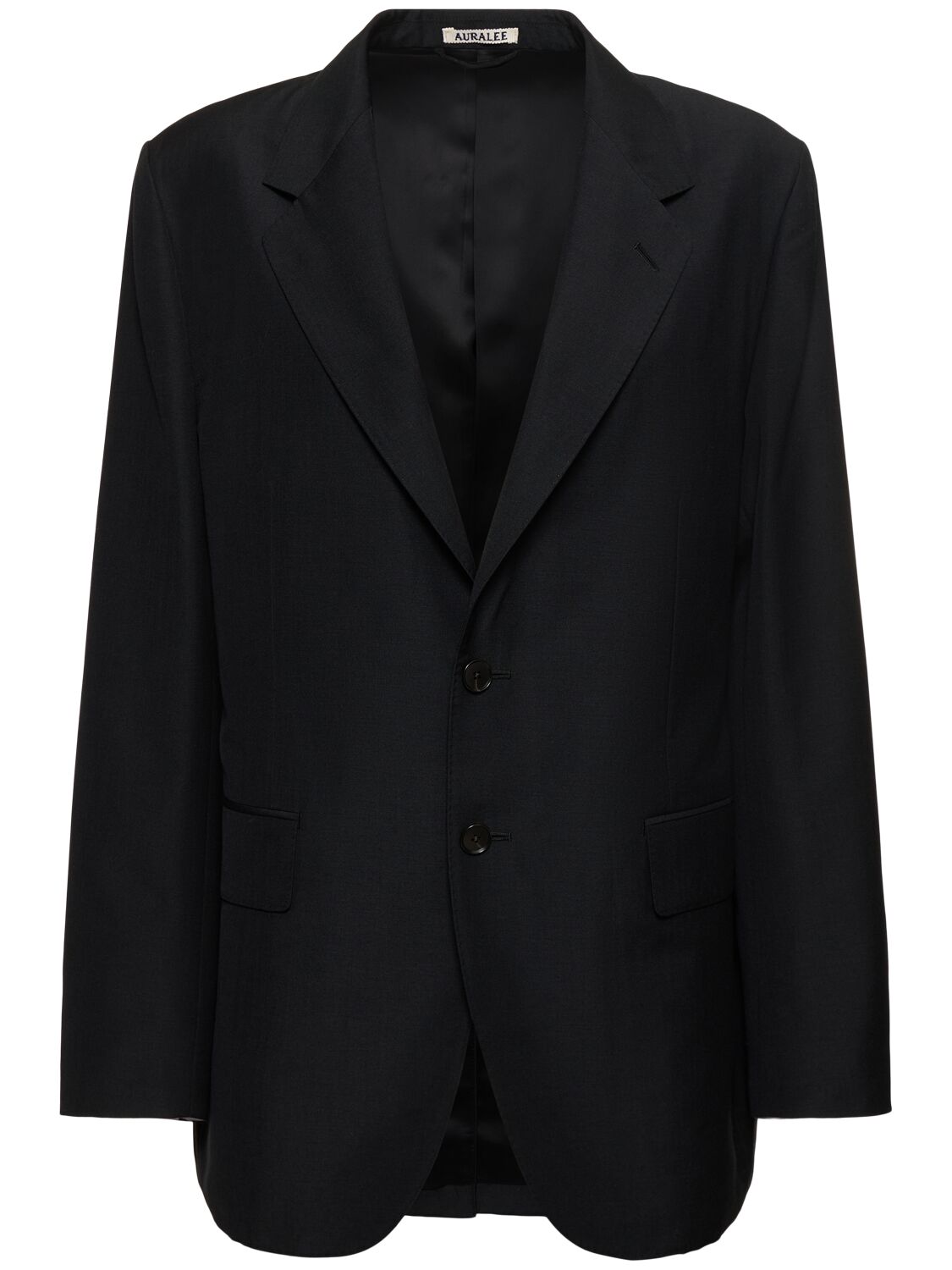 Auralee Tropical Wool & Mohair Jacket In Black