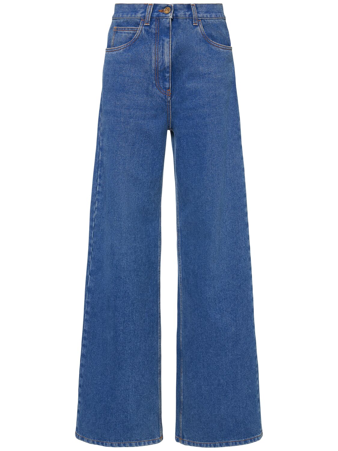 Etro Denim High Rise Wide Jeans In 蓝色