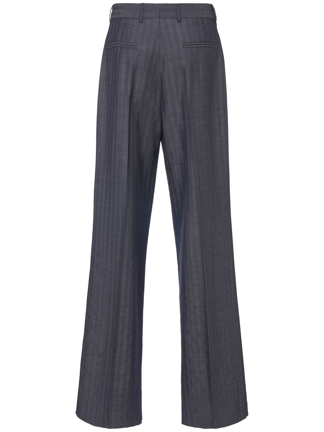 Shop Etro Wool Suiting Wide Pants In 深灰色