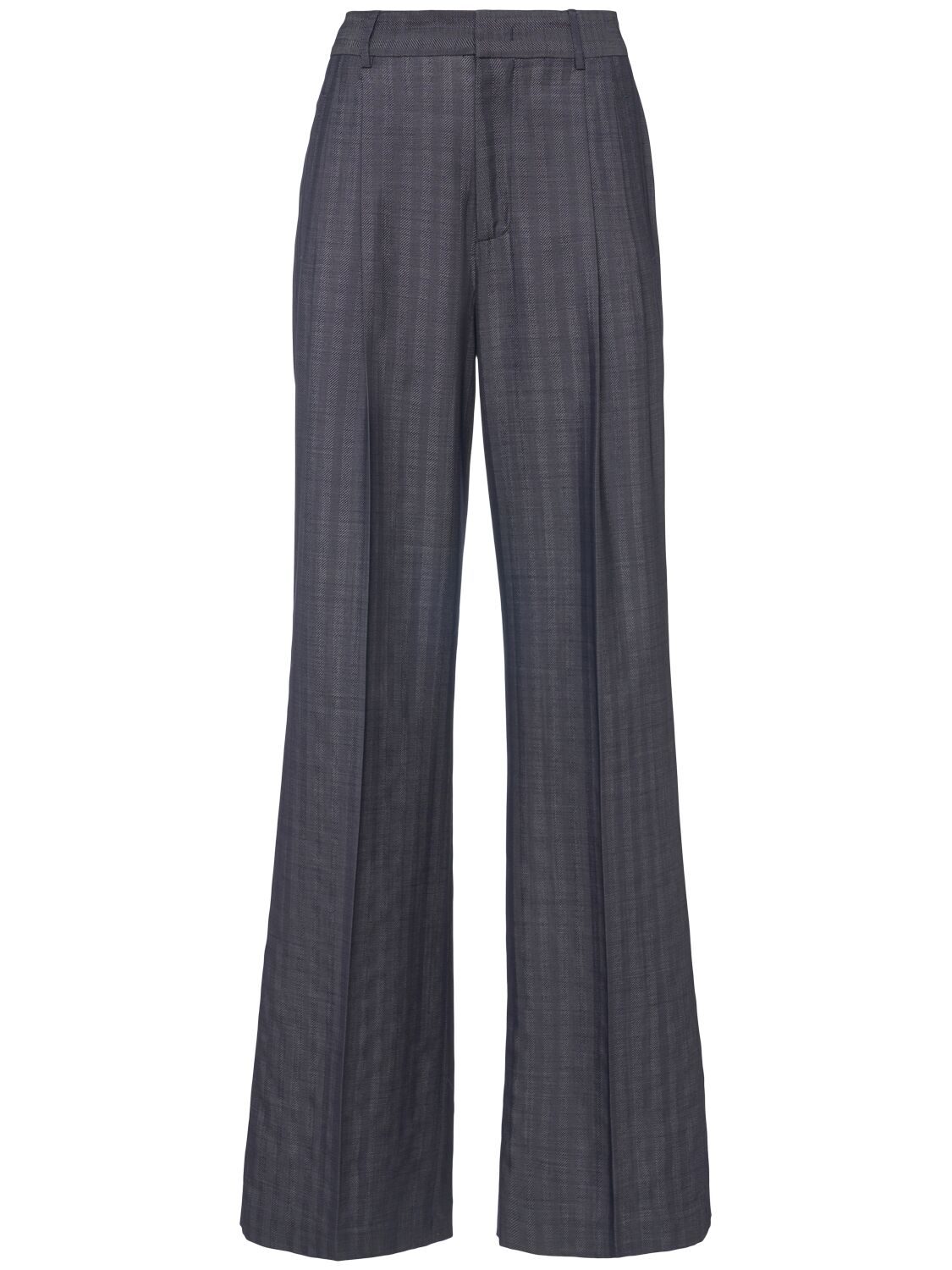 Shop Etro Wool Suiting Wide Pants In 深灰色