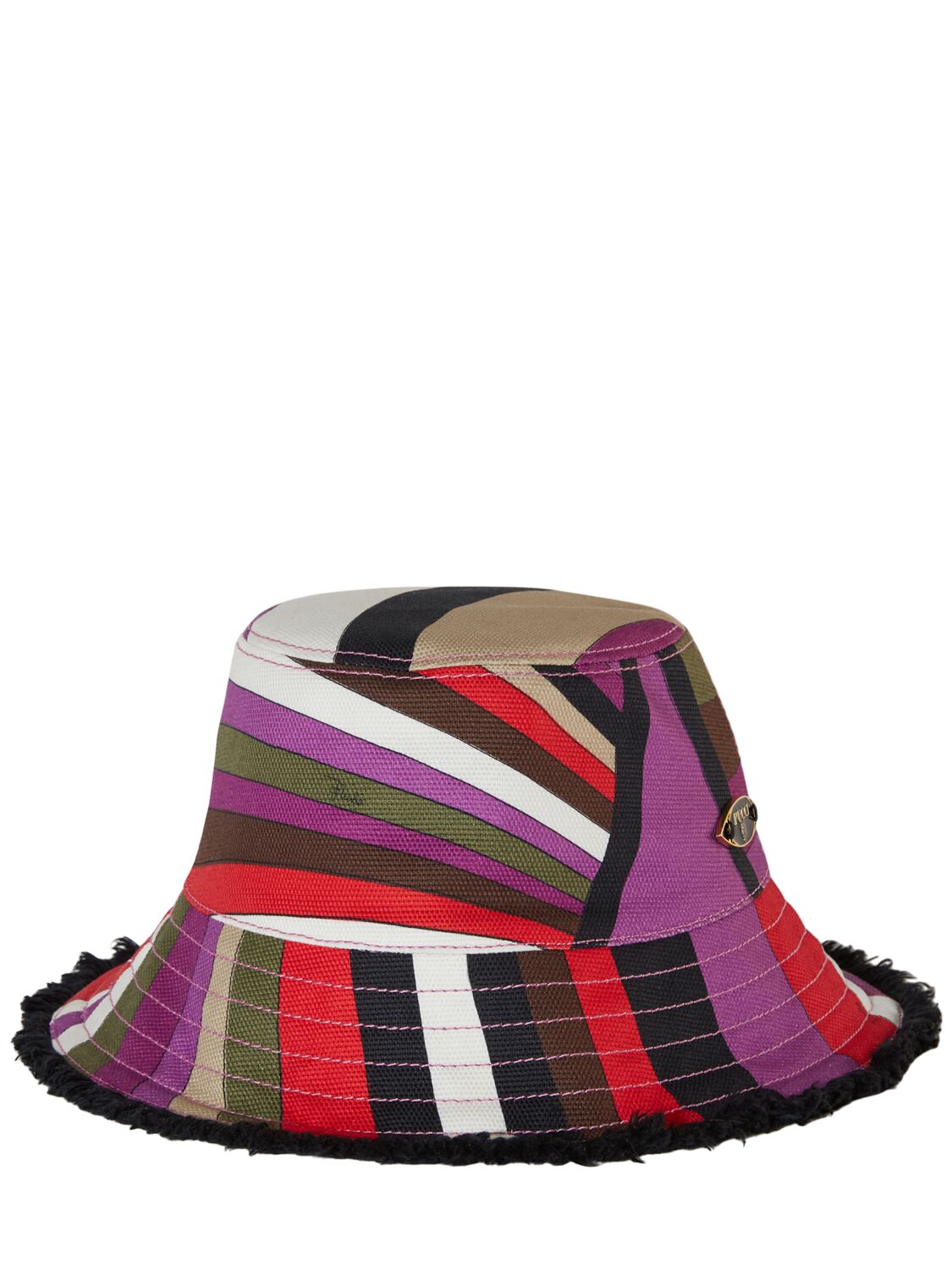 Pucci Cotton Canvas Bucket Hat In Fuchsia,khaki